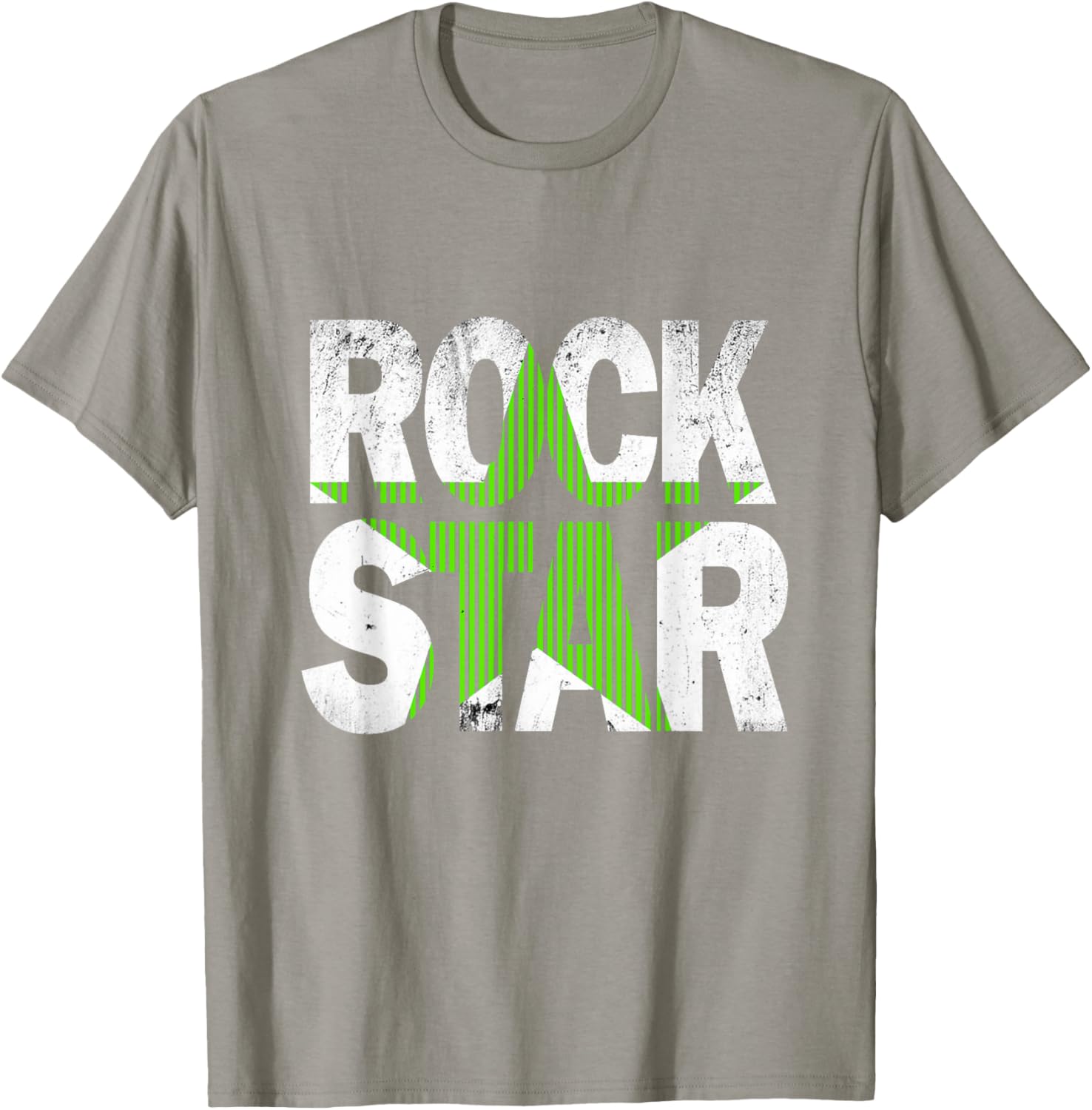 Green Rock Star Distressed Graphic T-Shirt for Trendy Casual Wear - 24