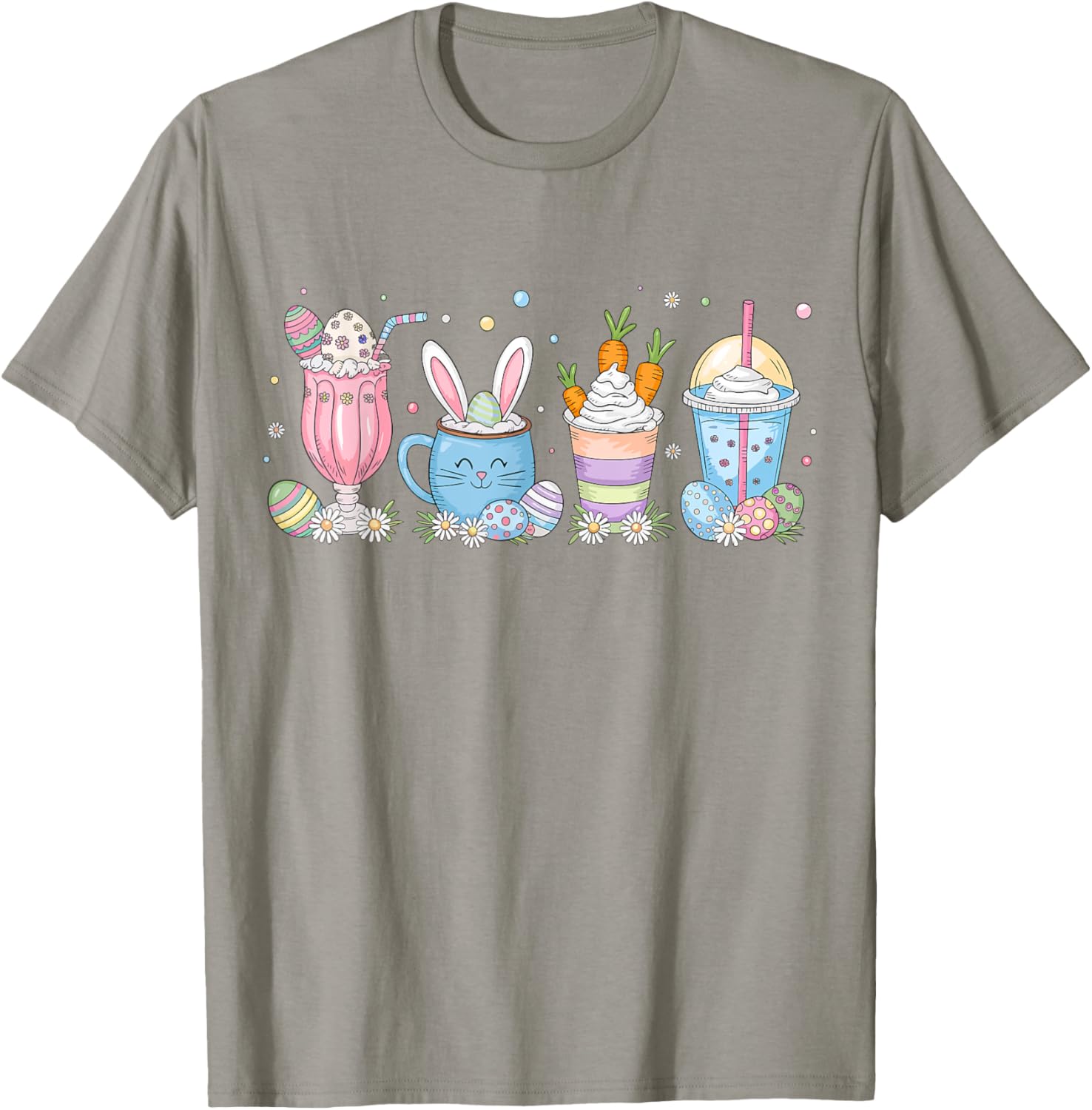 Coffee Lover T-Shirt for Women | Cute Latte Iced Cream Design for Easter - 22