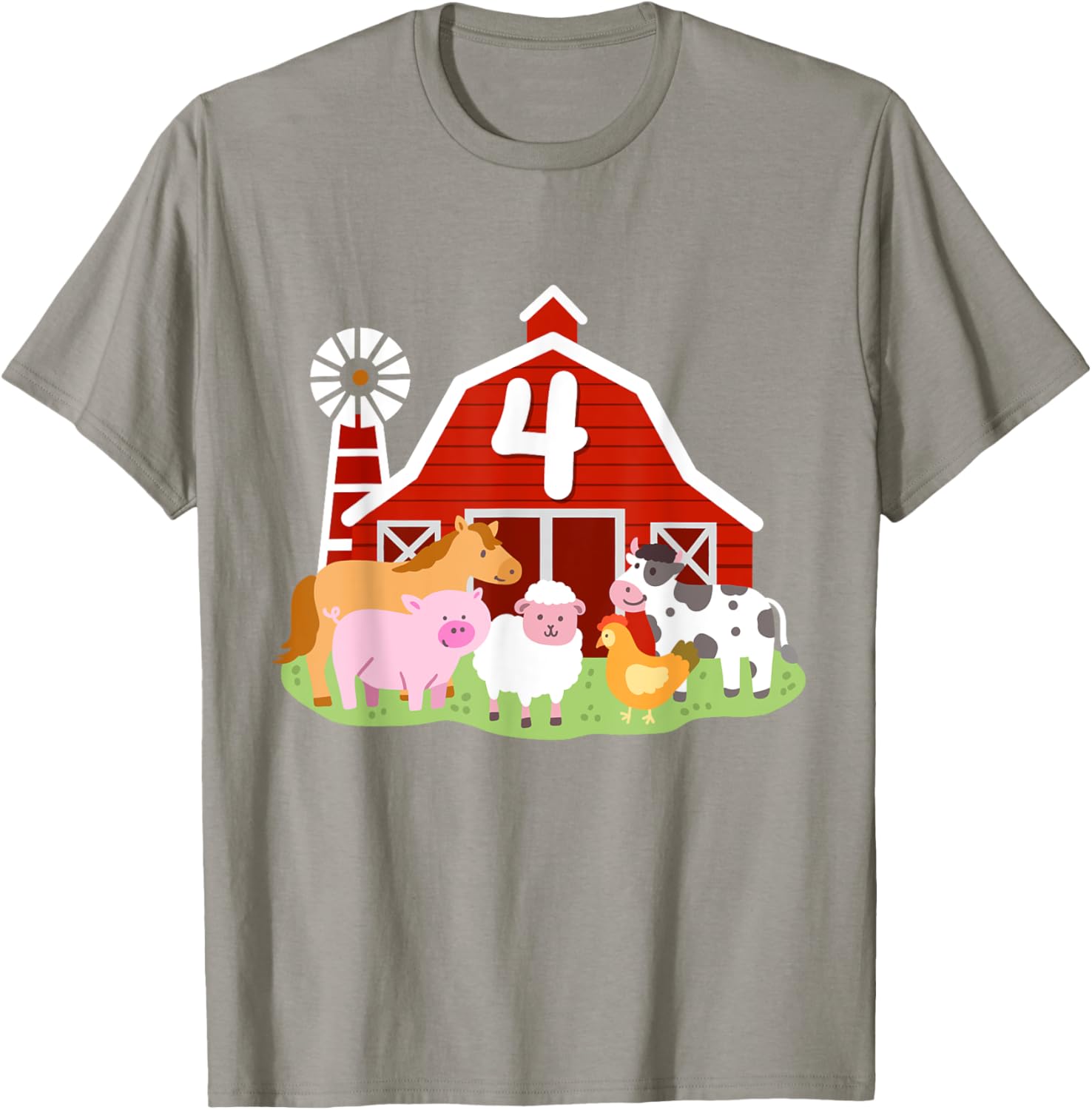 Adorable 4th Birthday Farm Animals T-Shirt for Boys Toddler Party Fun - 25