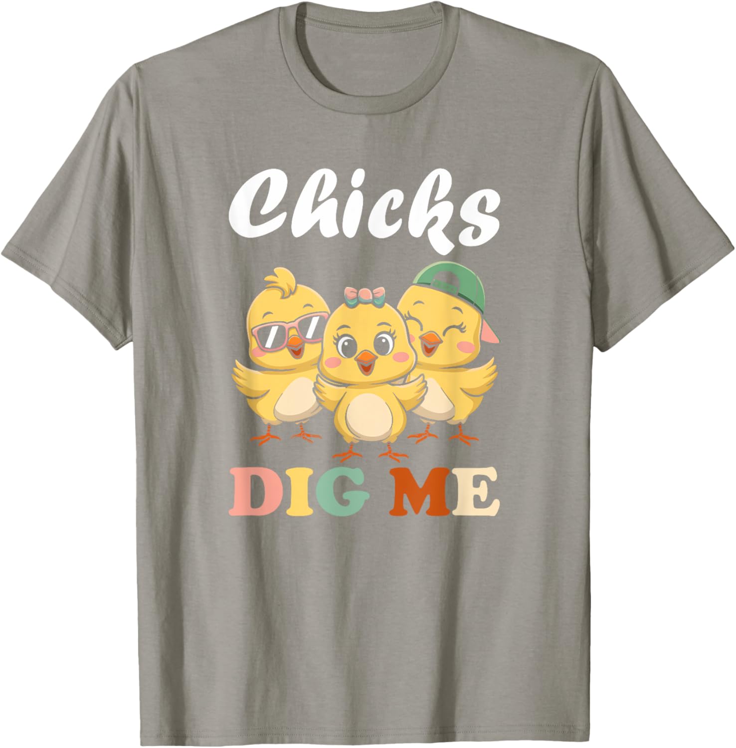 Chicks Dig Me Funny Easter T-Shirt for Toddler Boys and Men - 14