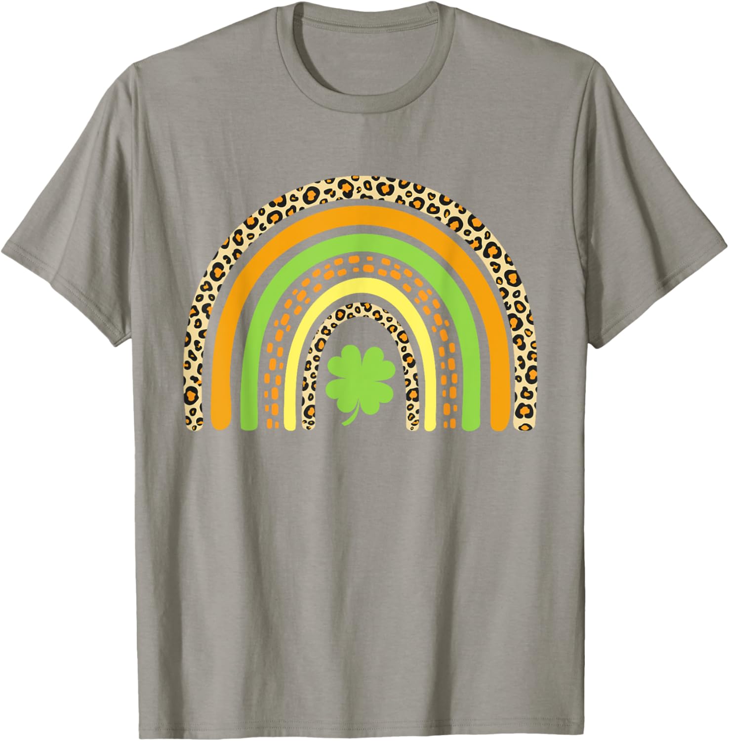 St Patrick's Day Leopard Rainbow Clover T-Shirt for Festive Fun - 17