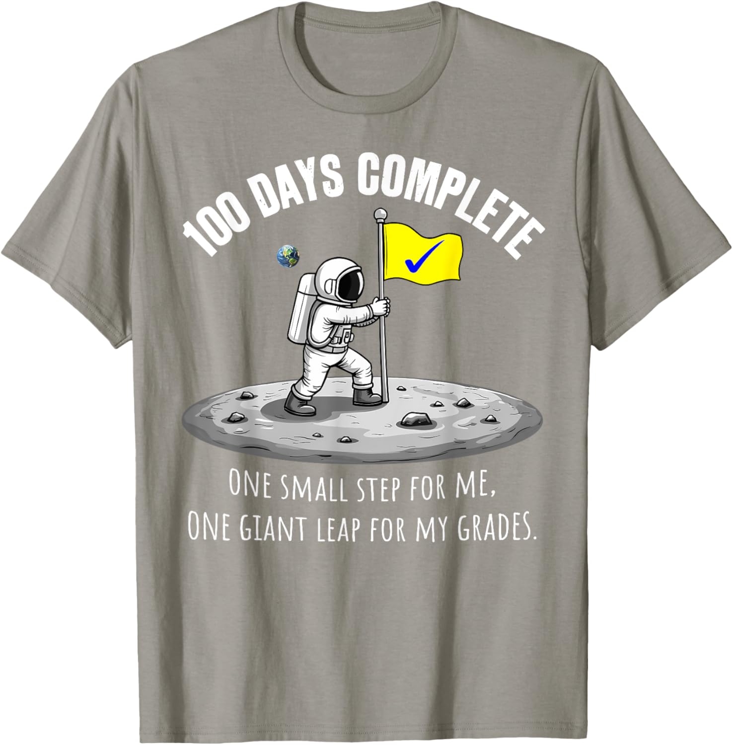 100th Day of School Astronaut on Moon T-Shirt for Kids Fun Celebration - 17