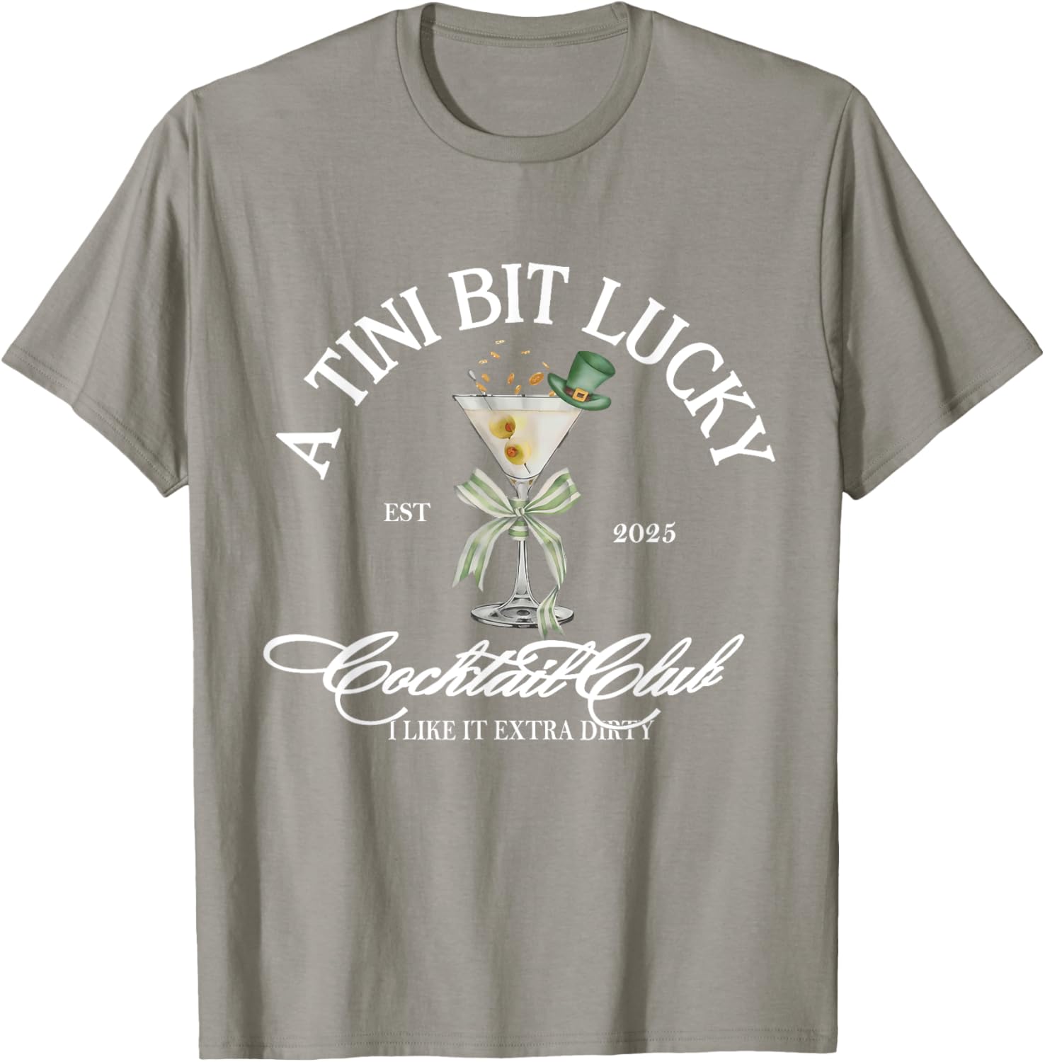 Vintage A Tiny Bit Lucky Cocktail Club 2025 T-Shirt for Fun Nights - 1