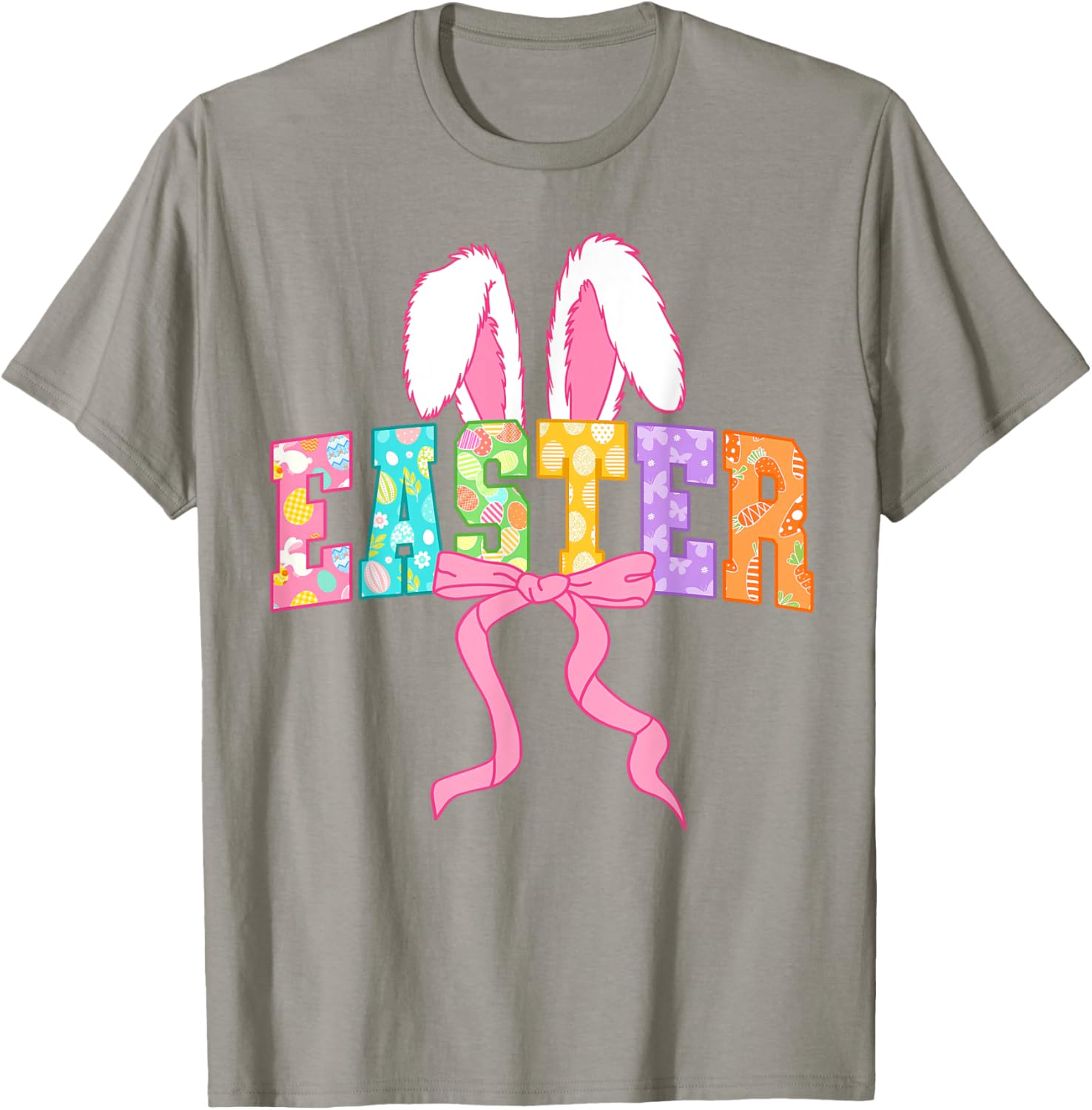 Happy Easter Coquette Bow Bunny Mama T-Shirt for Women and Girls - 11