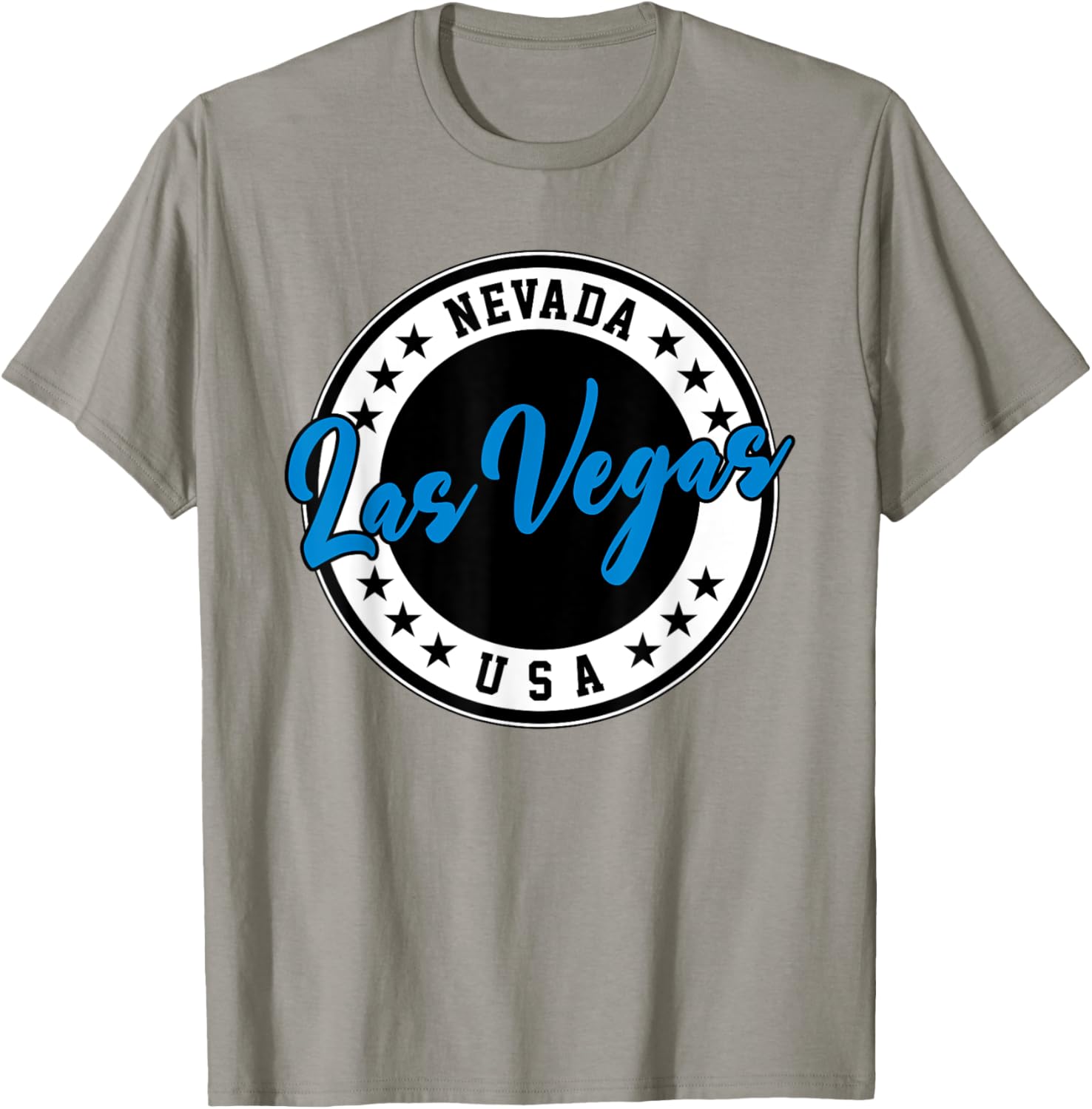 Las Vegas Nevada Blue Circle Script T-Shirt for Casual Style Fans - 26