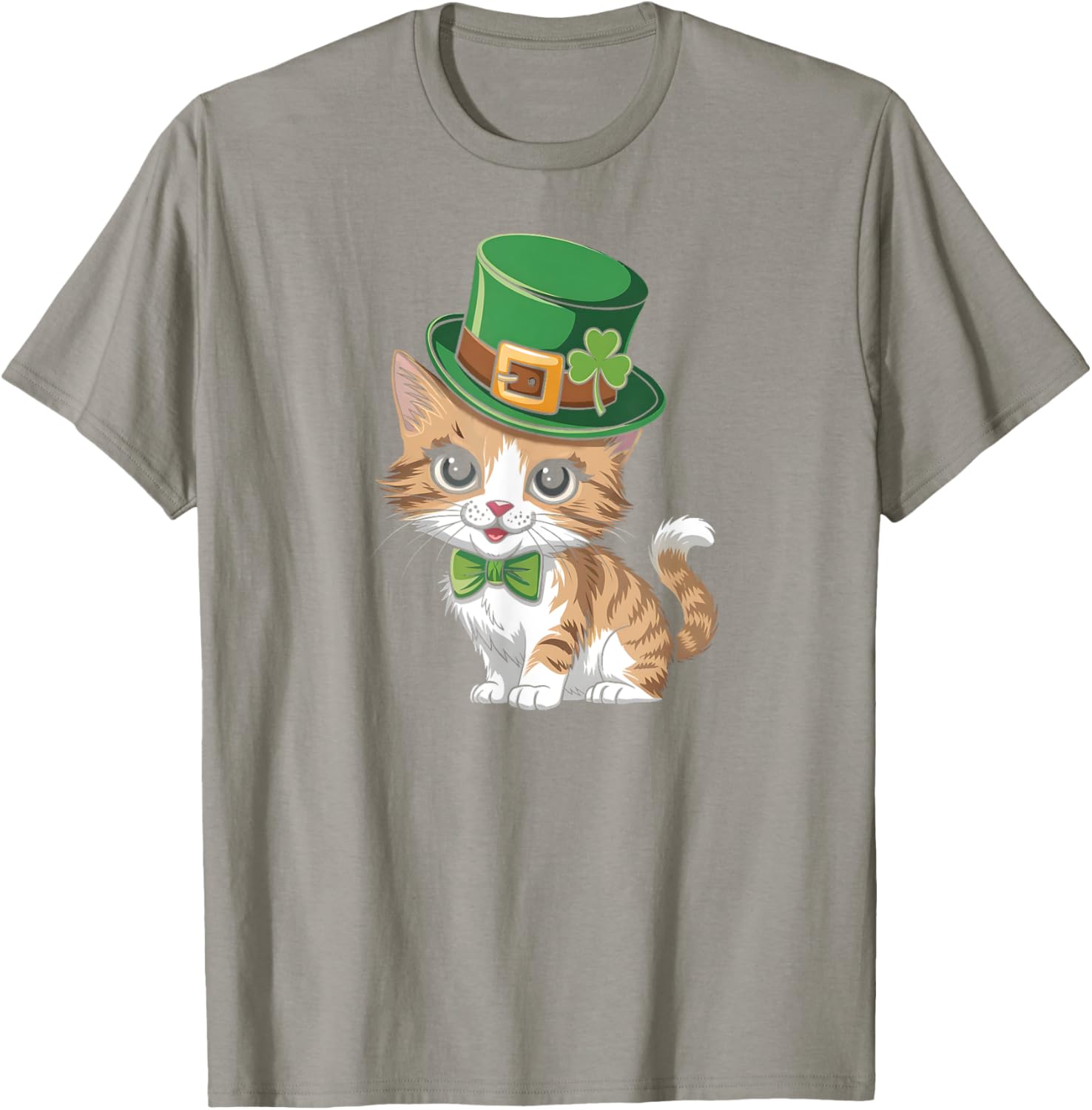Lucky Shamrock Cat St Patricks Day T-Shirt for Women Girls and Toddlers - 17