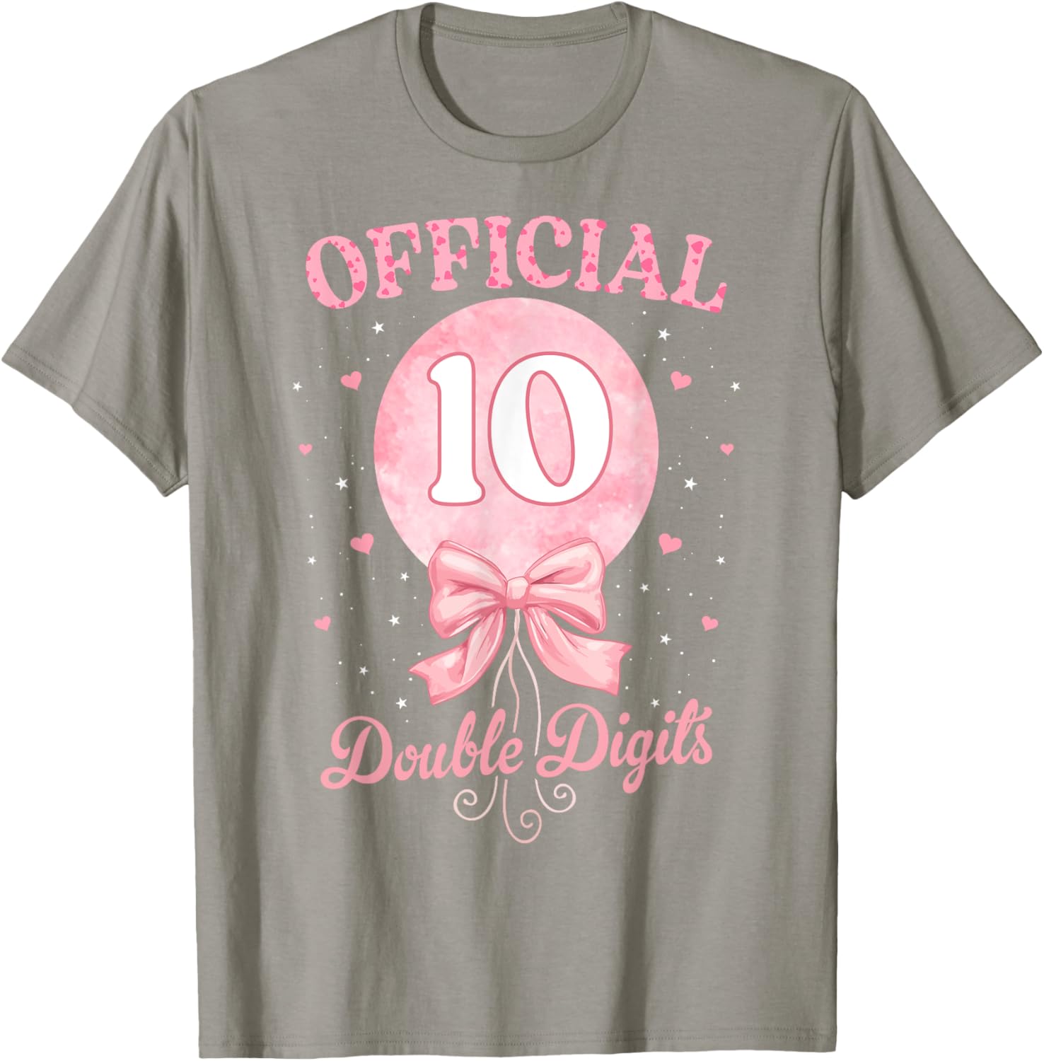 Pink Coquette Bow T-Shirt for 10 Year Old Birthday Girl Celebration - 14