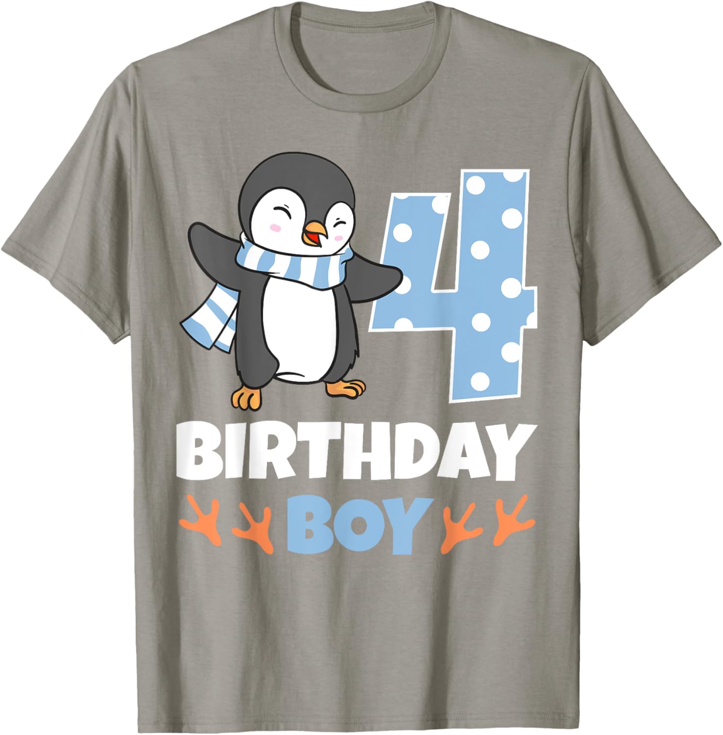 Adorable Penguin 4th Birthday Boy Winter Theme Party T-Shirt - 13