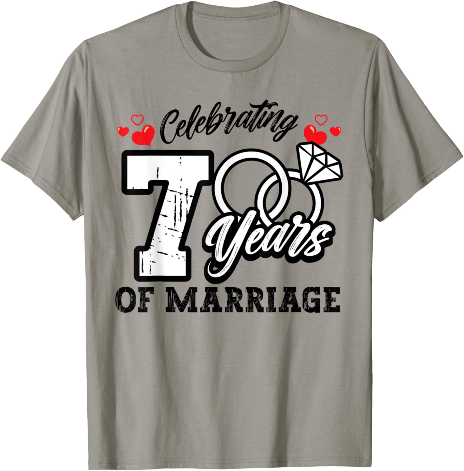 7th Wedding Anniversary Matching T-Shirt for Couples Celebrating Love - 17