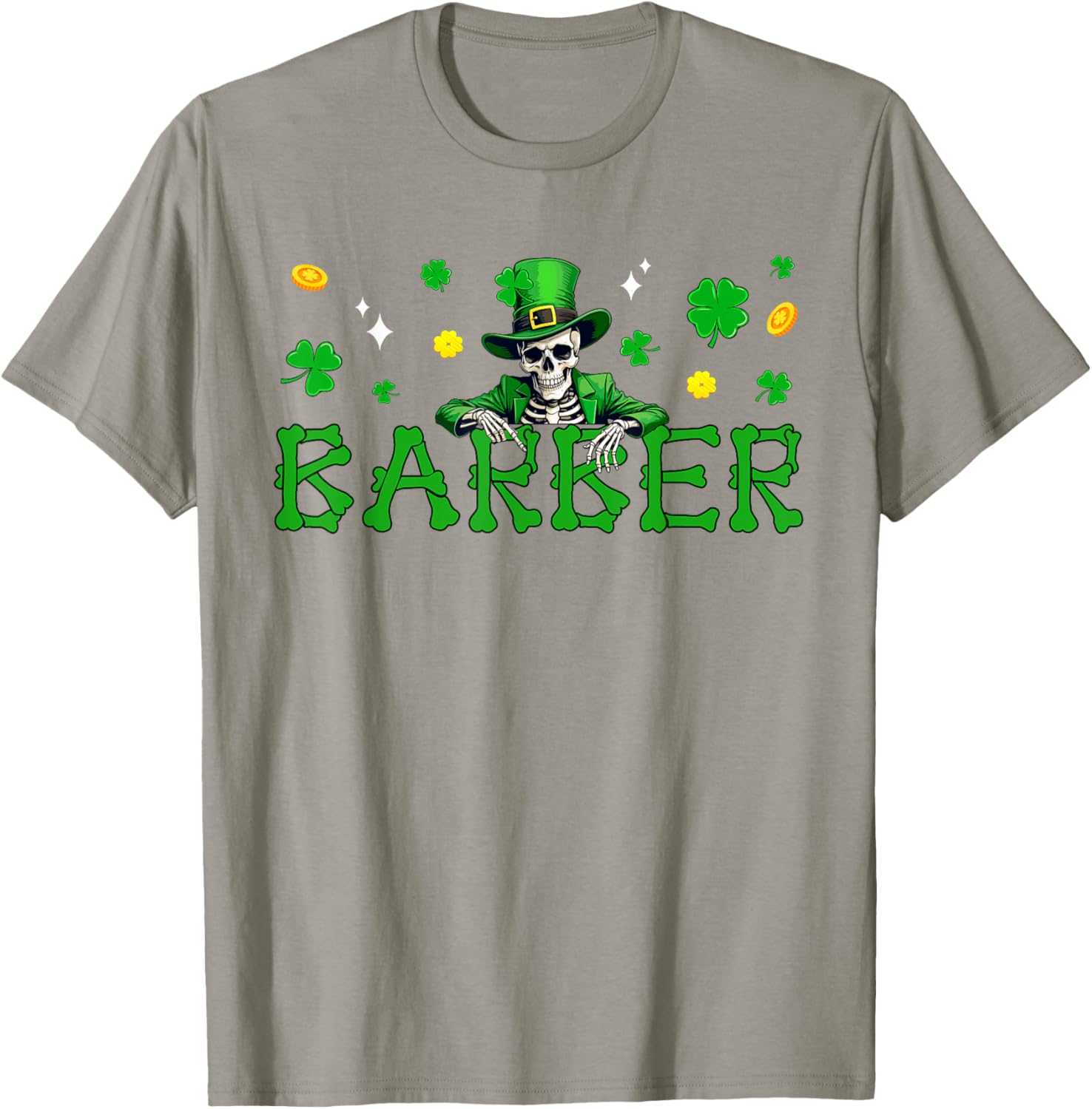 St. Patrick's Day Skeleton Shamrock T-Shirt for Irish Job Fans - 5