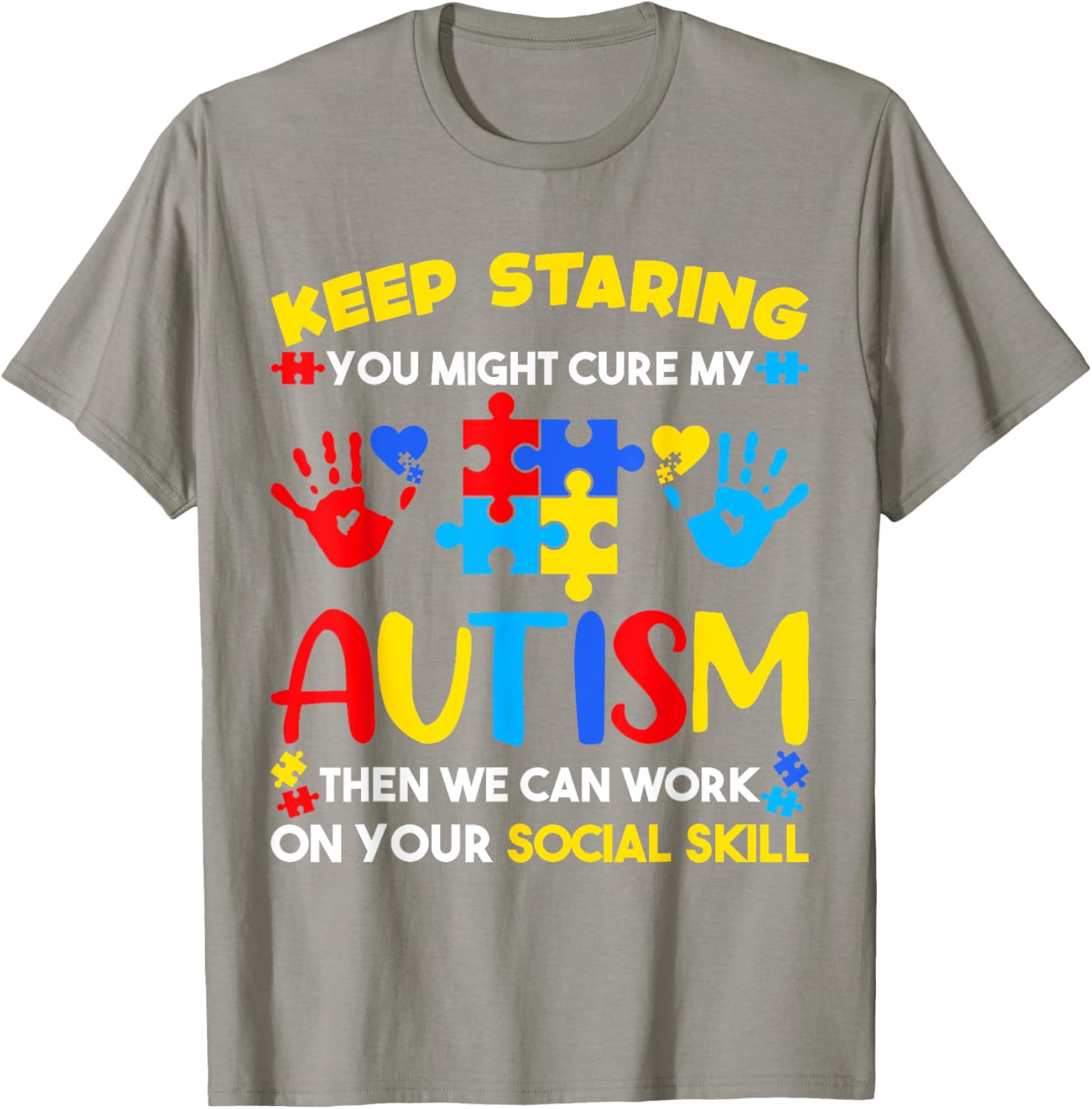Keep Staring You Might Cure My Autism Awareness Kids T-Shirt for Positive Vibes - 7