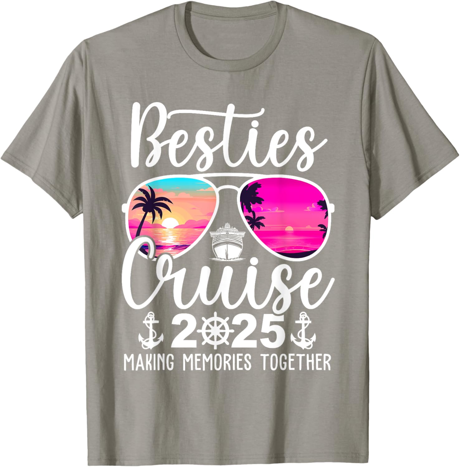 Besties Cruise 2025 Summer Vacation T-Shirt for Fun Travel Memories - 1