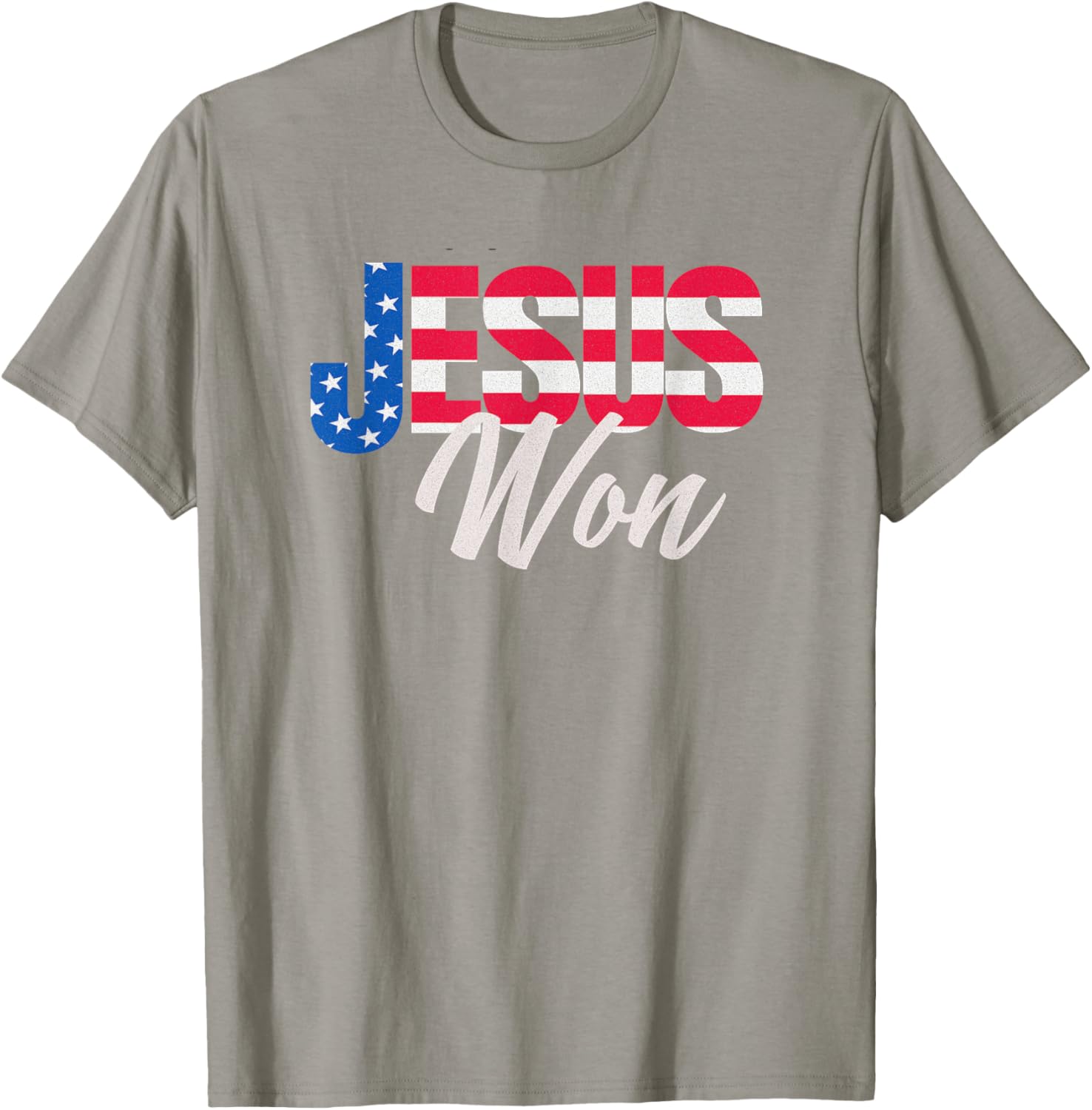 Patriotic Christian T-Shirt Jesus Won Design for Faith and Freedom Fans - 3