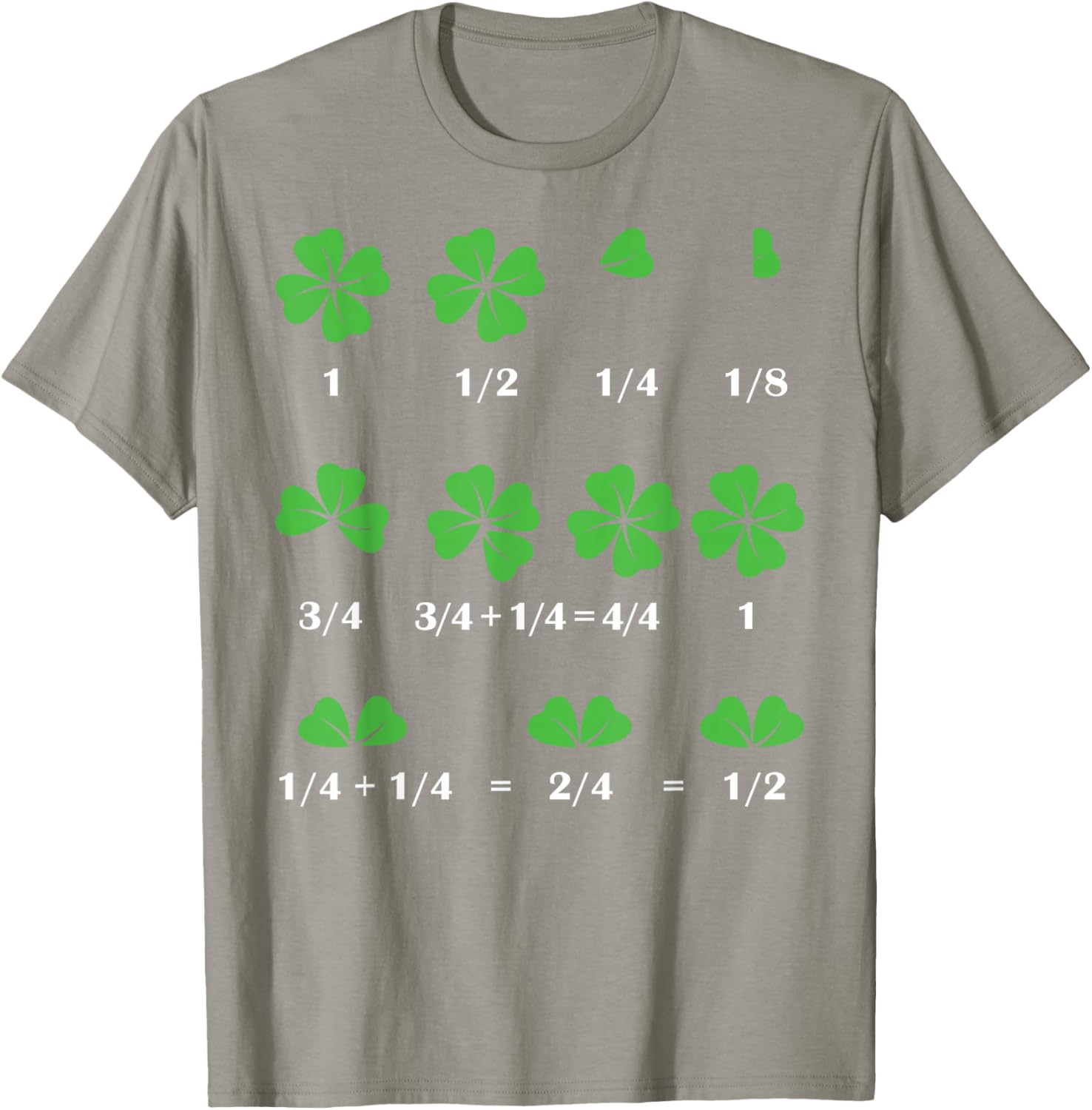 Funny Shamrock Fraction T-Shirt for St Patrick's Day Fun for Kids - 21