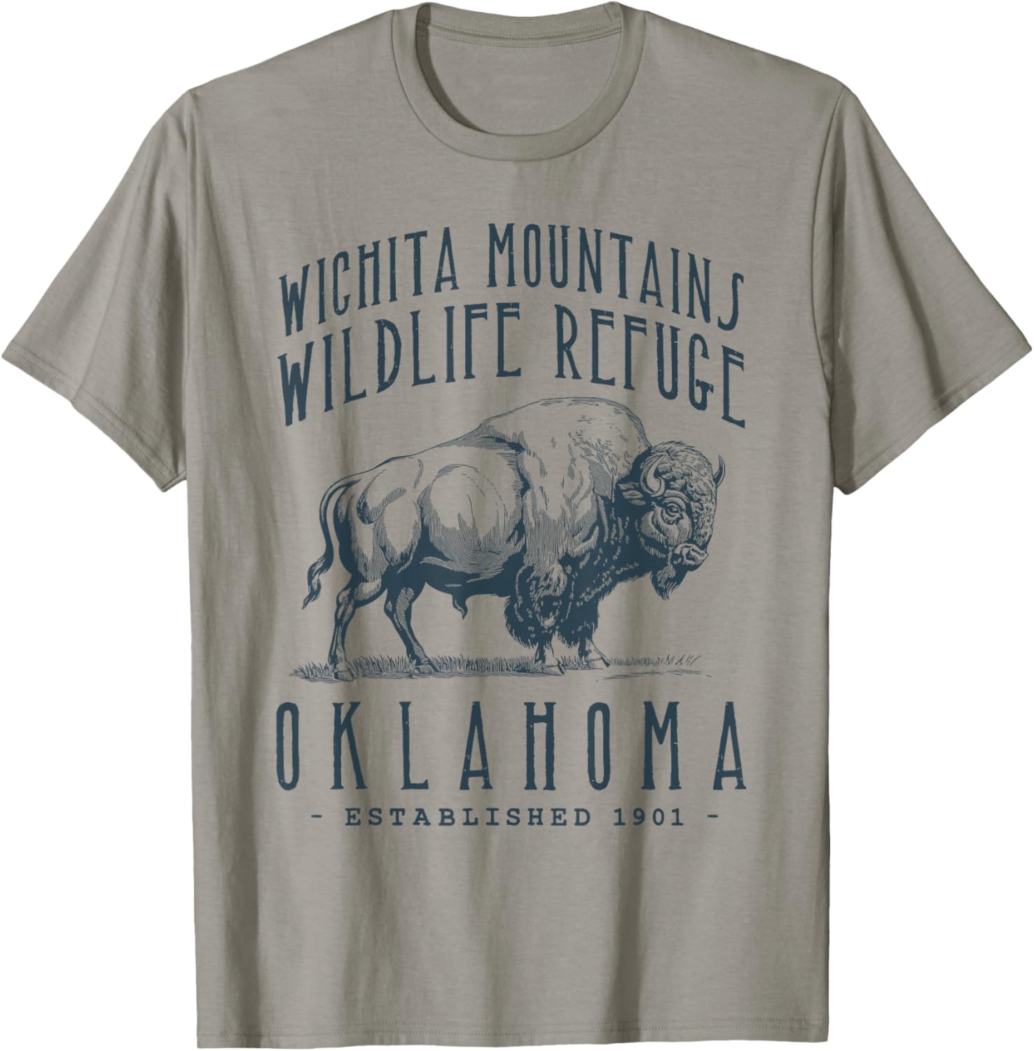 Wichita Mountains Bison Design T-Shirt for Nature Lovers and Adventurers - 6