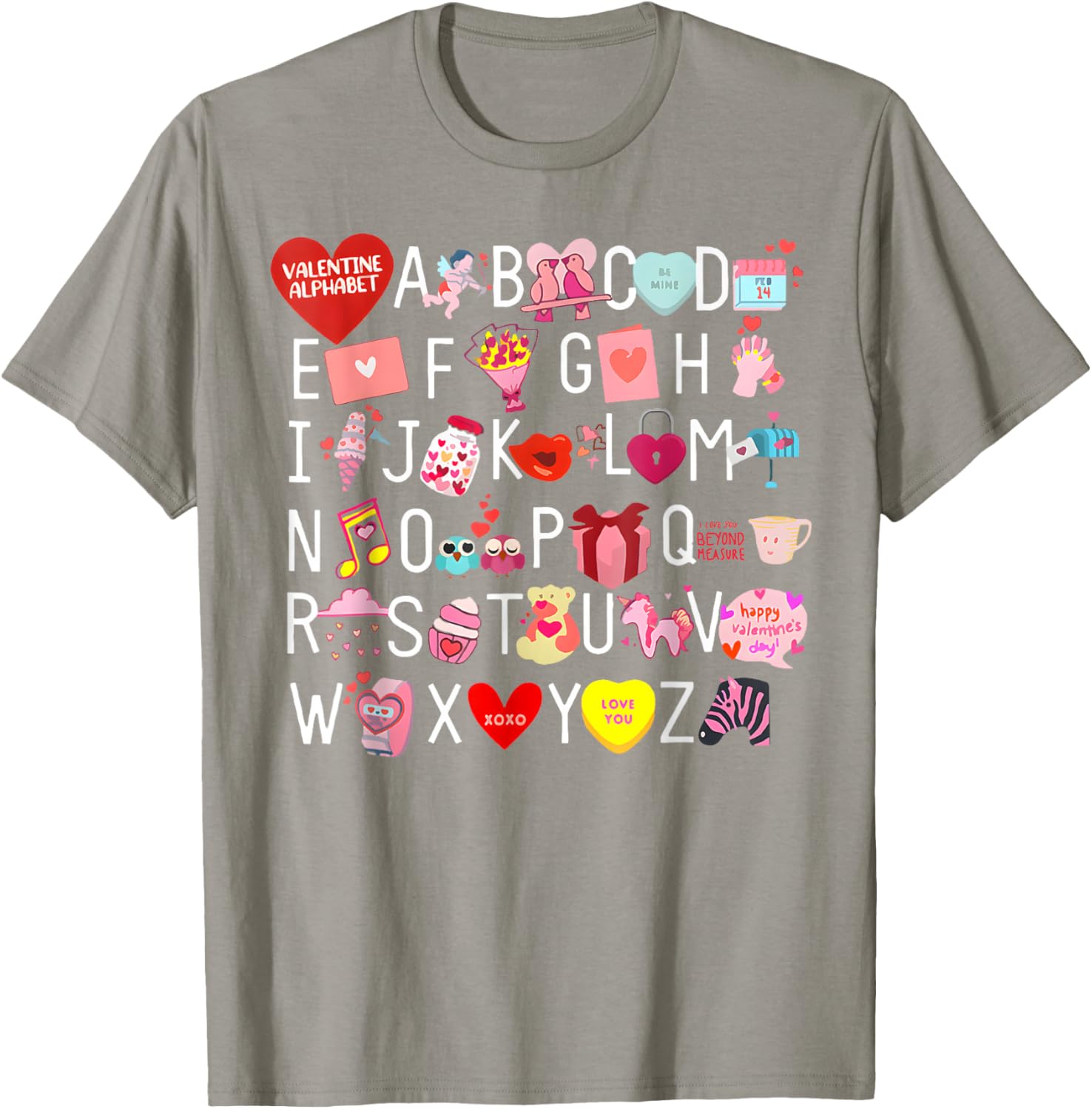 Funny ABC Teacher Appreciation Valentine's Day T-Shirt for Educators - 23