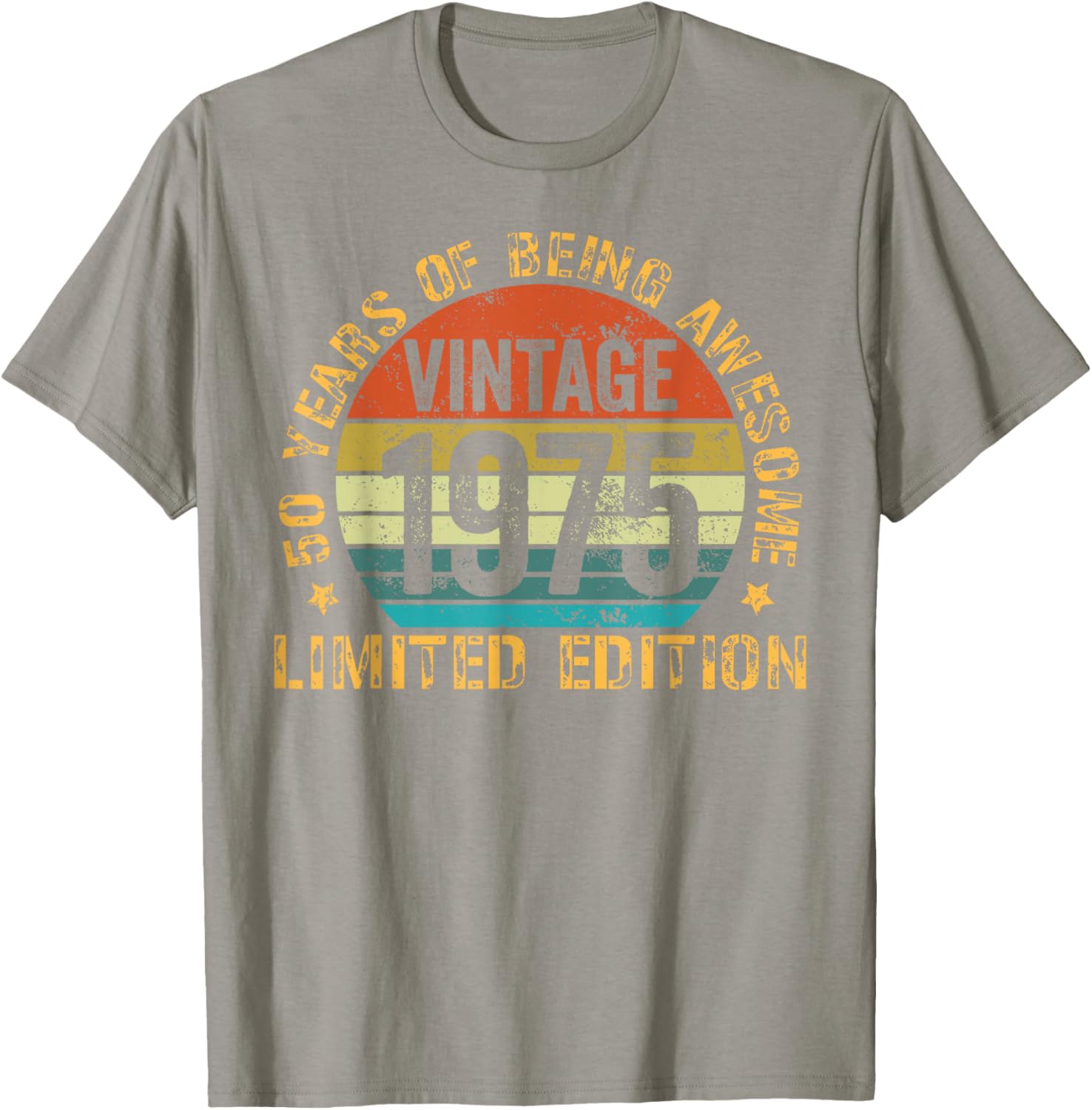 Vintage 50th Birthday T-Shirt for Men Born in 1975 - Celebrate 50 Years - 1