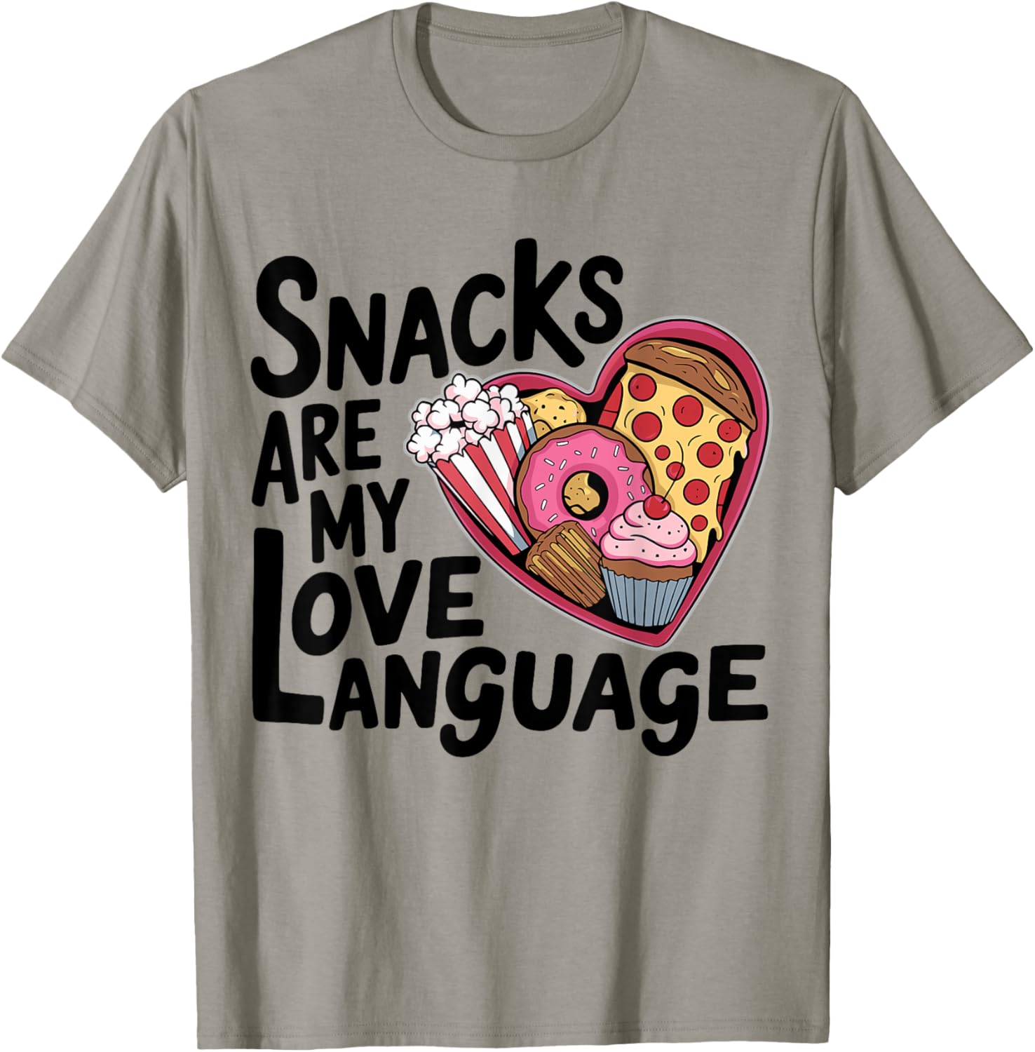 Snacks Are My Love Language T-Shirt for Kids and Adults - Fun Valentine's Tee - 4