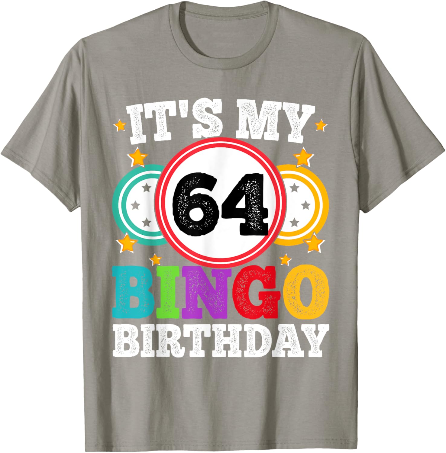 Funny 64th Birthday Bingo T-Shirt for Men and Women - Celebrate in Style! - 17