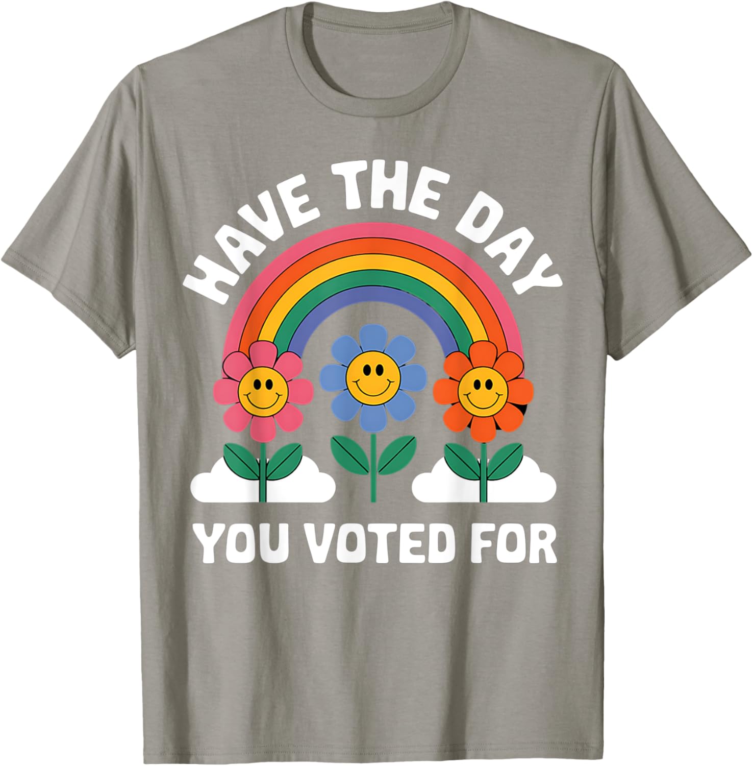 Funny Groovy Rainbow Flower T-Shirt for Your Voting Day Celebration - 1