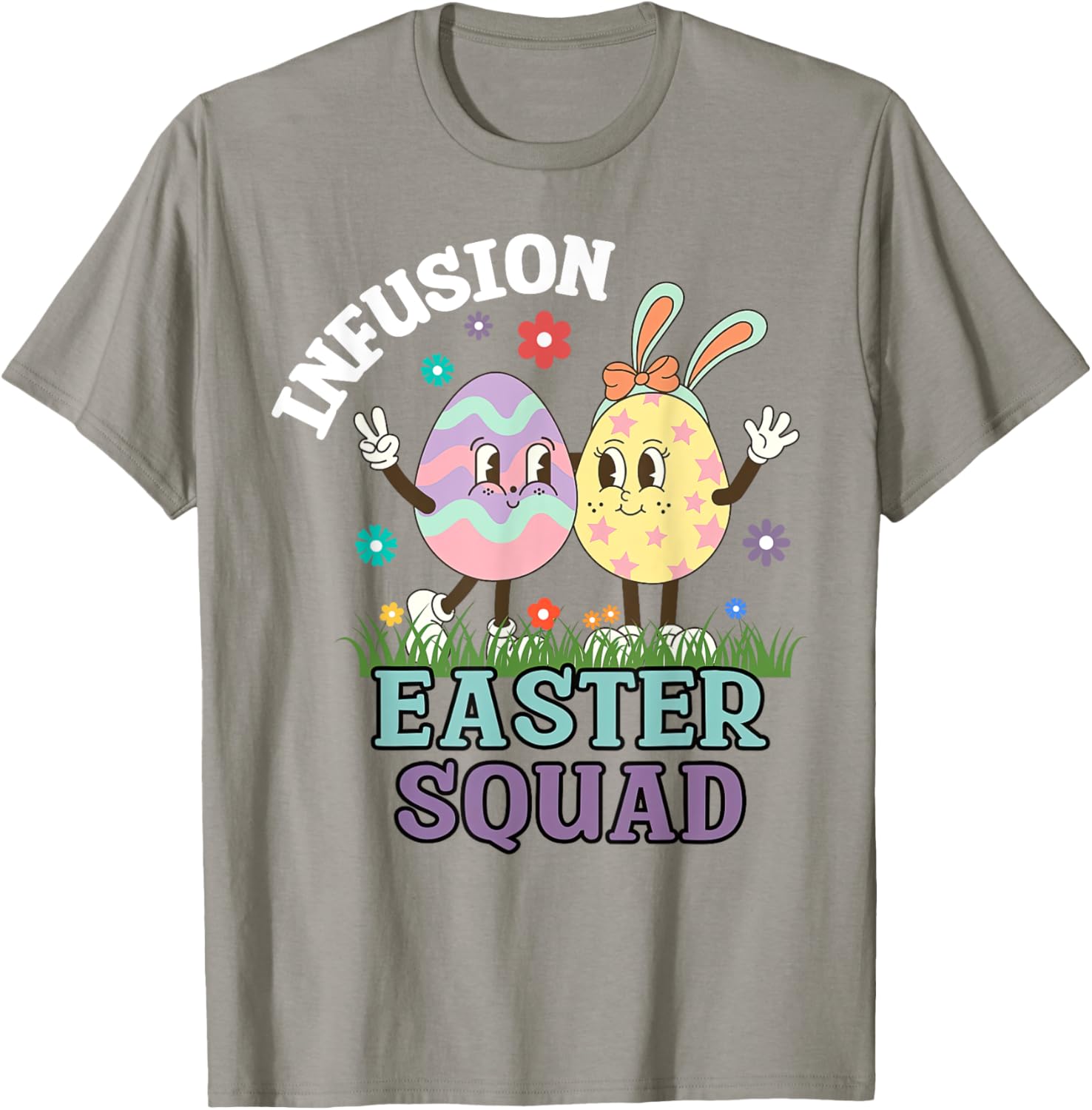 Infusion Nurse Easter Squad Bunny Eggs T-Shirt for Oncology Nurses - 2