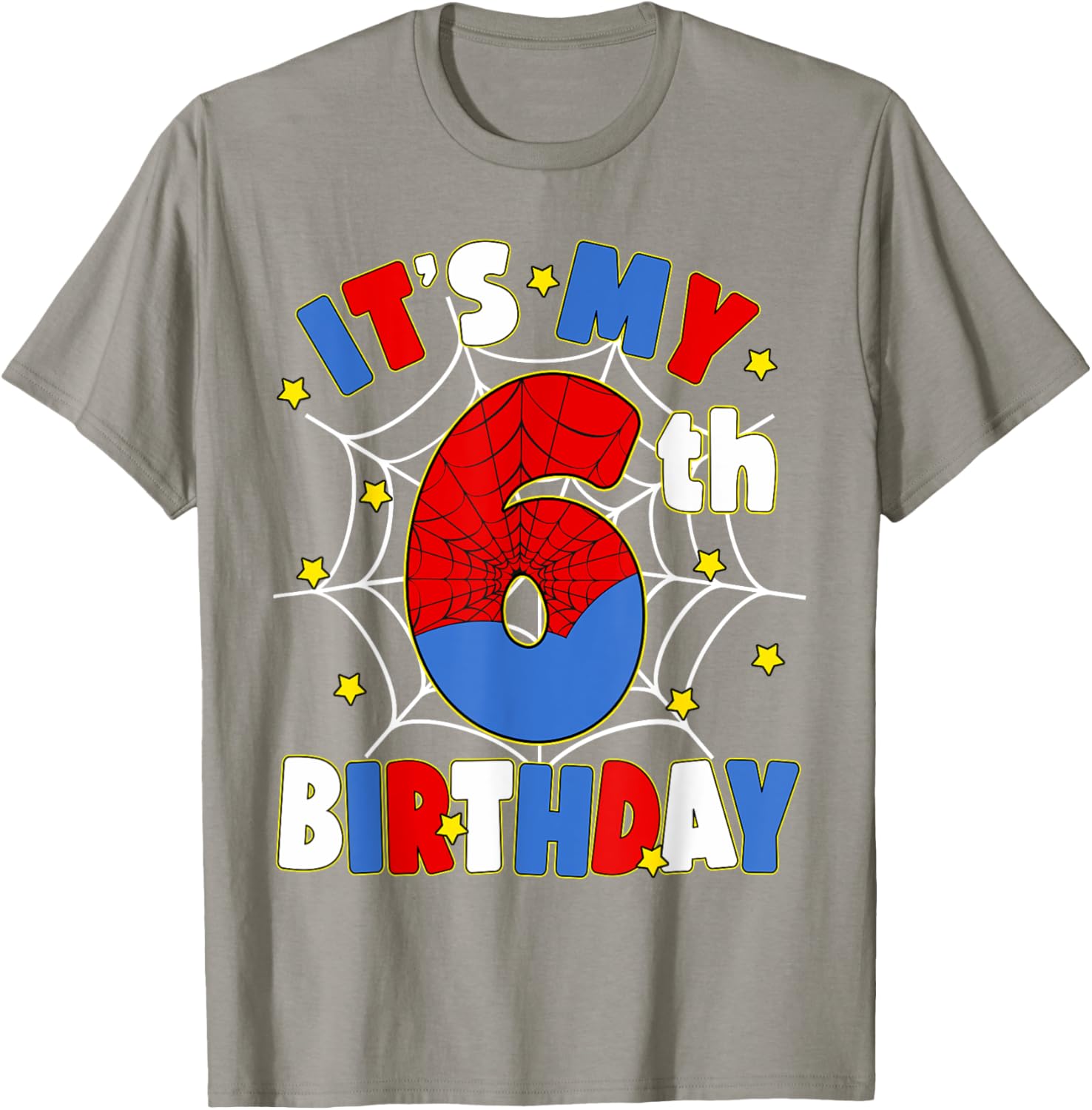 Kids Boys Spider Theme 6th Birthday Party T-Shirt for Fun Celebrations - 29