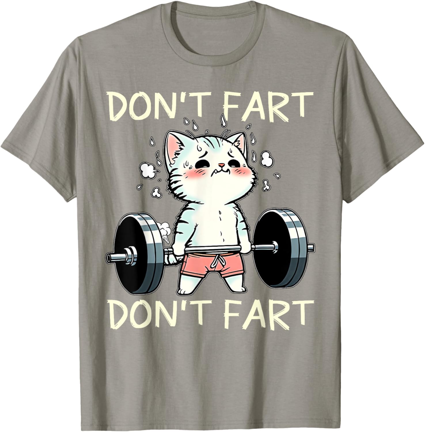 Funny Don't Fart Cat Weight Lifting T-Shirt for Fitness Lovers - 5