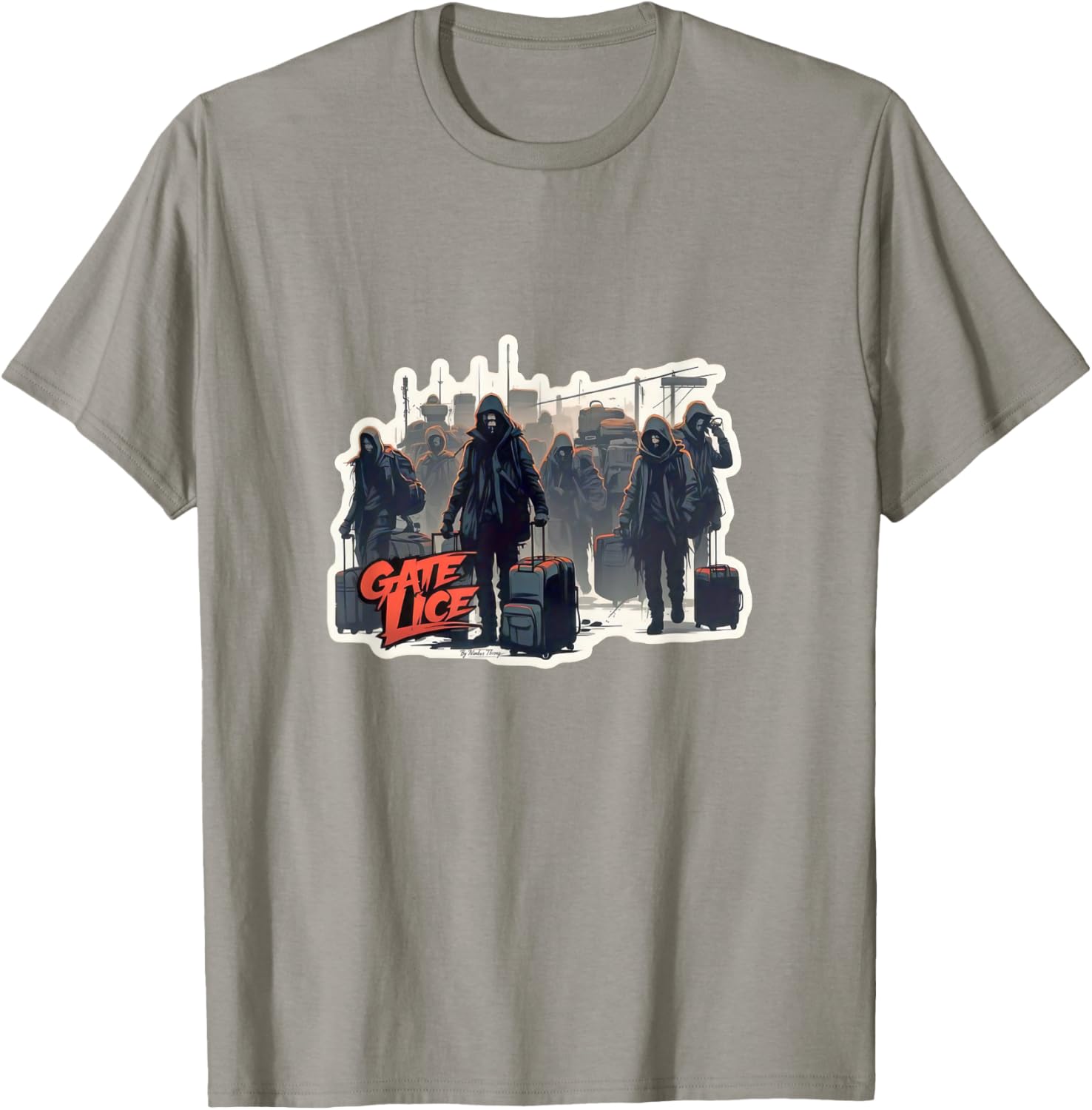Funny Zombie Apocalypse T-Shirt for Airport Lovers and Lice Crowds - 9