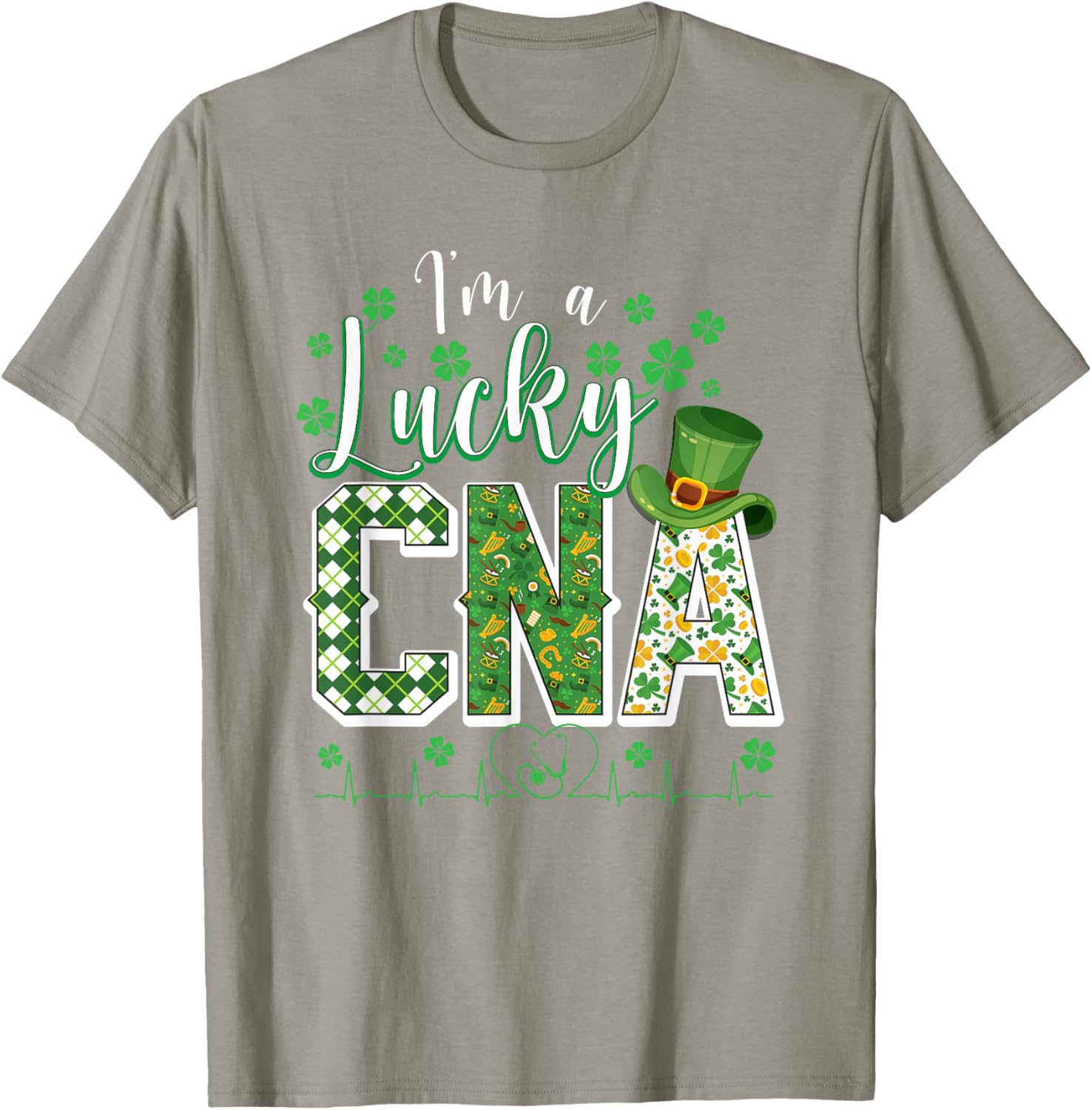 Funny Lucky CNA Nurse Shamrock St Patrick's Day T-Shirt for Scrubs - 3
