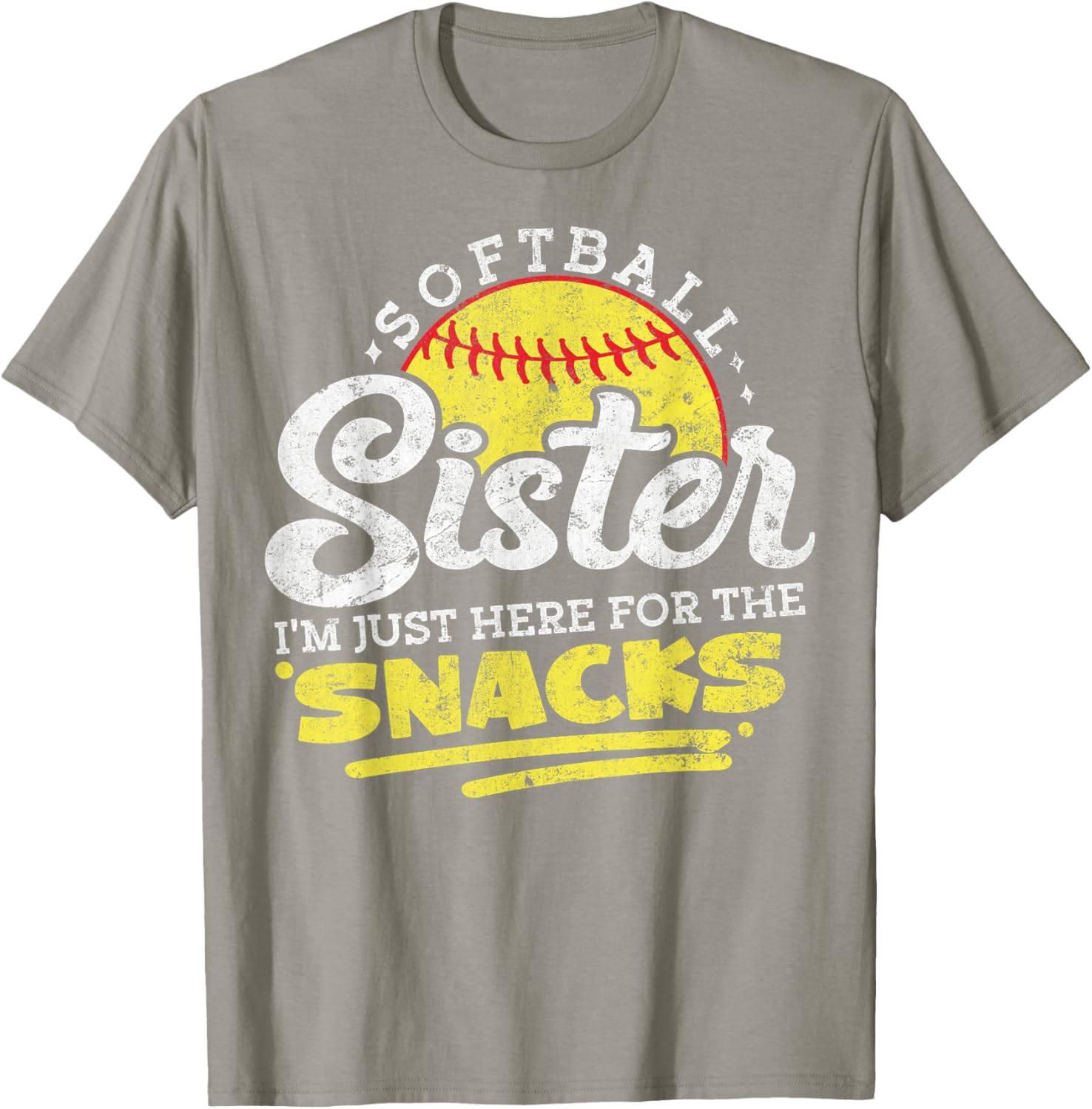 Softball Sister Funny Snack Lover Retro T-Shirt for Game Days - 17