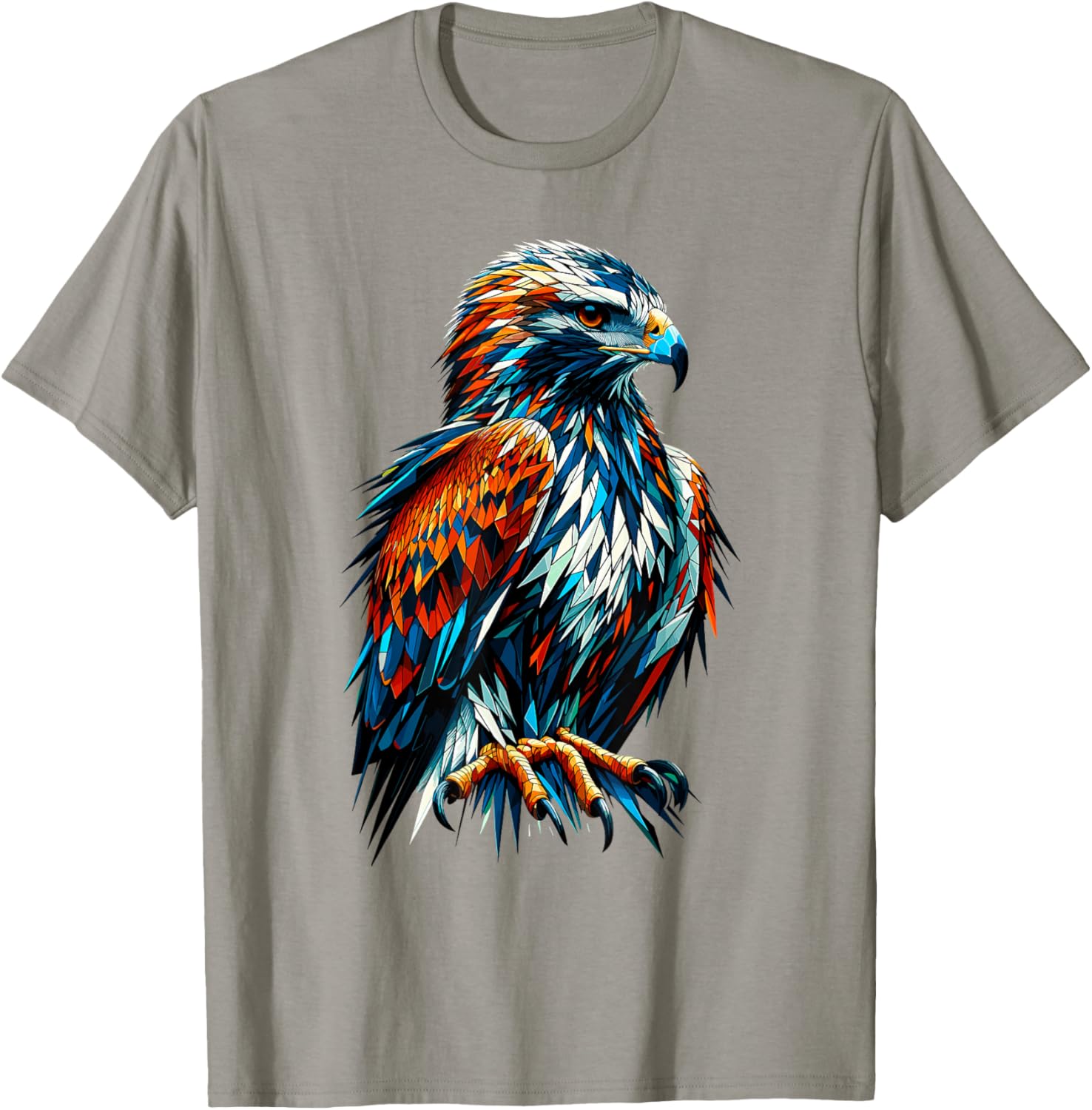 Polygon Art Hawk T-Shirt for Bird Lovers - Unique and Stylish Design - 24
