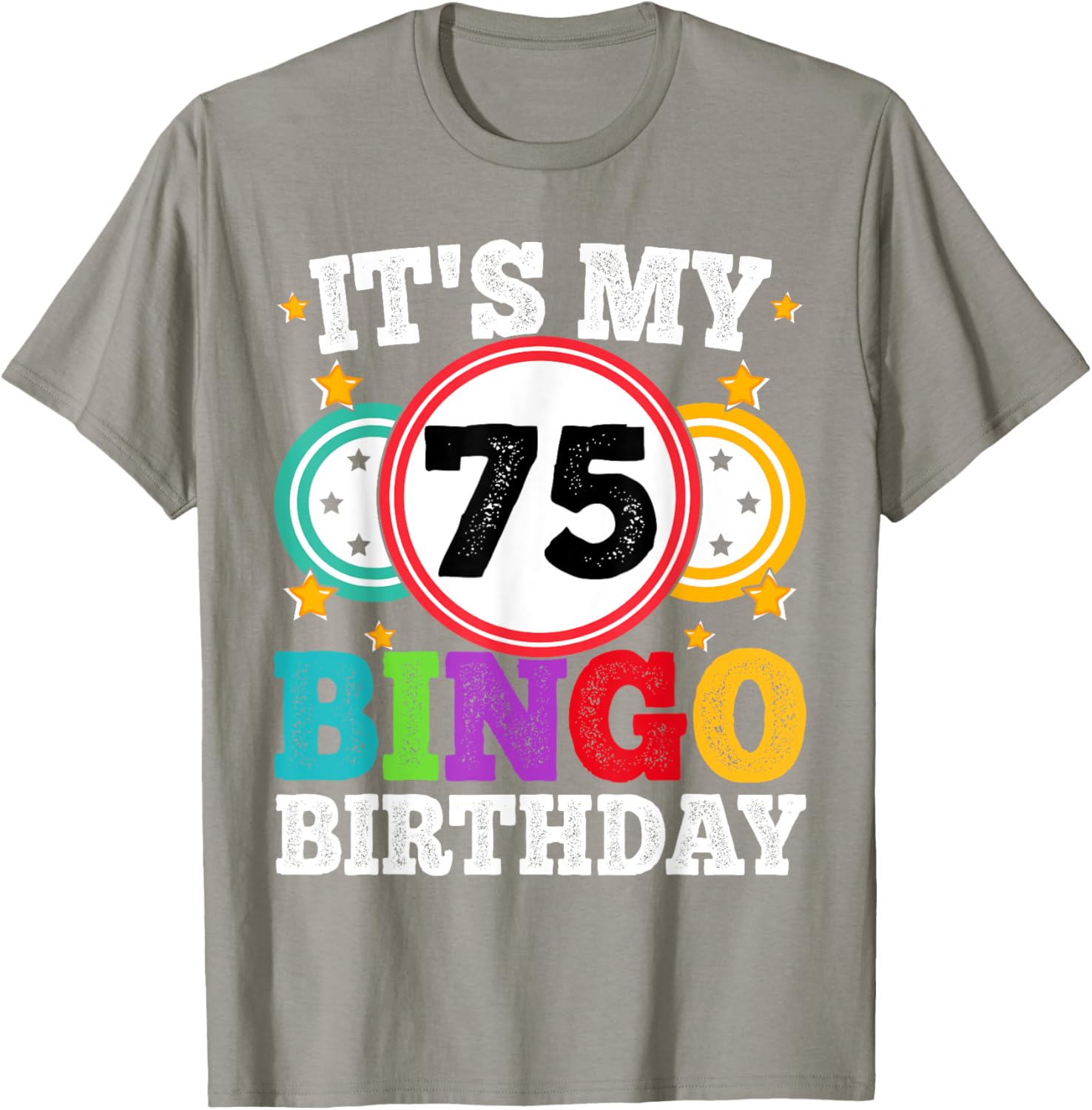 Funny 75th Birthday Bingo T-Shirt for Men and Women - Celebrate in Style! - 14