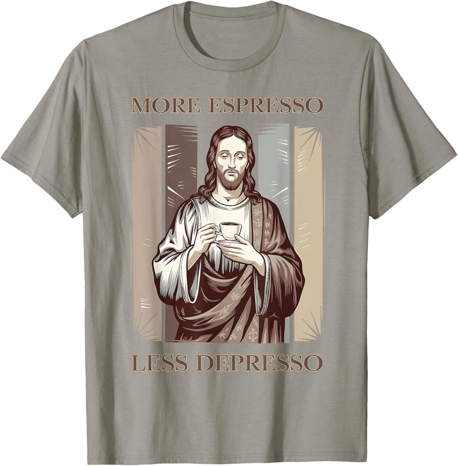 Jesus More Espresso Less Depresso Retro Coffee Lover T-Shirt - 22