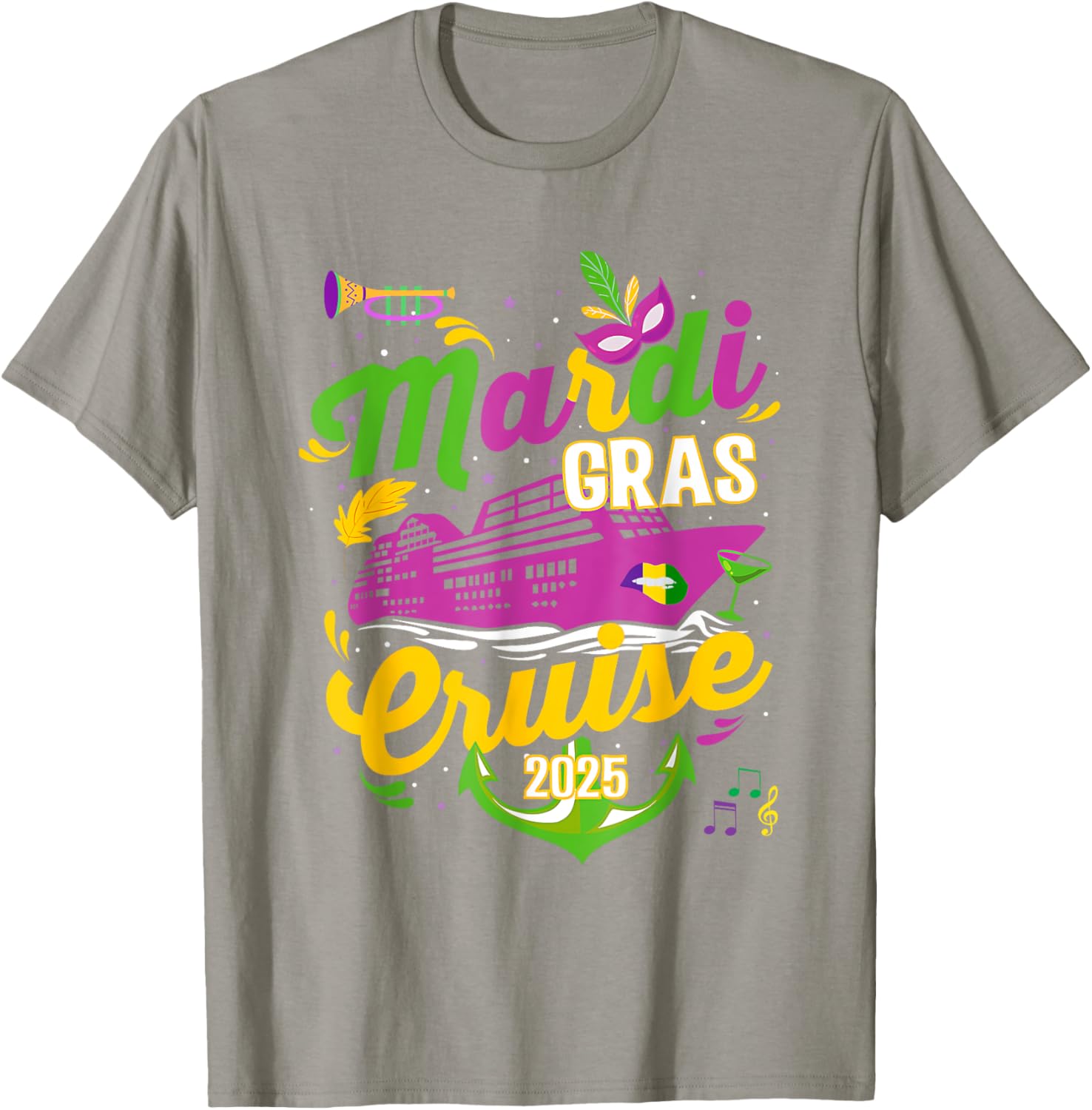 Mardi Gras Cruise Squad 2025 Family Matching T-Shirts for Fun Adventures - 3