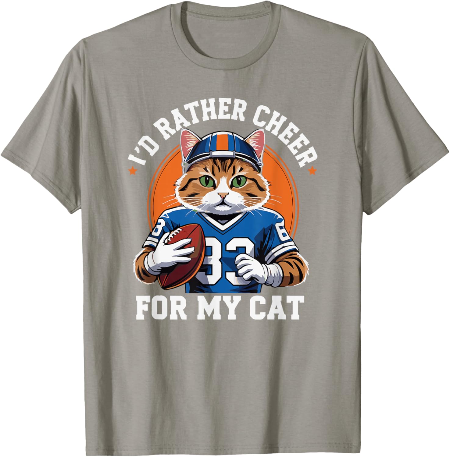 Funny I'd Rather Cheer for My Cat T-Shirt for Anti Football Lovers - 8