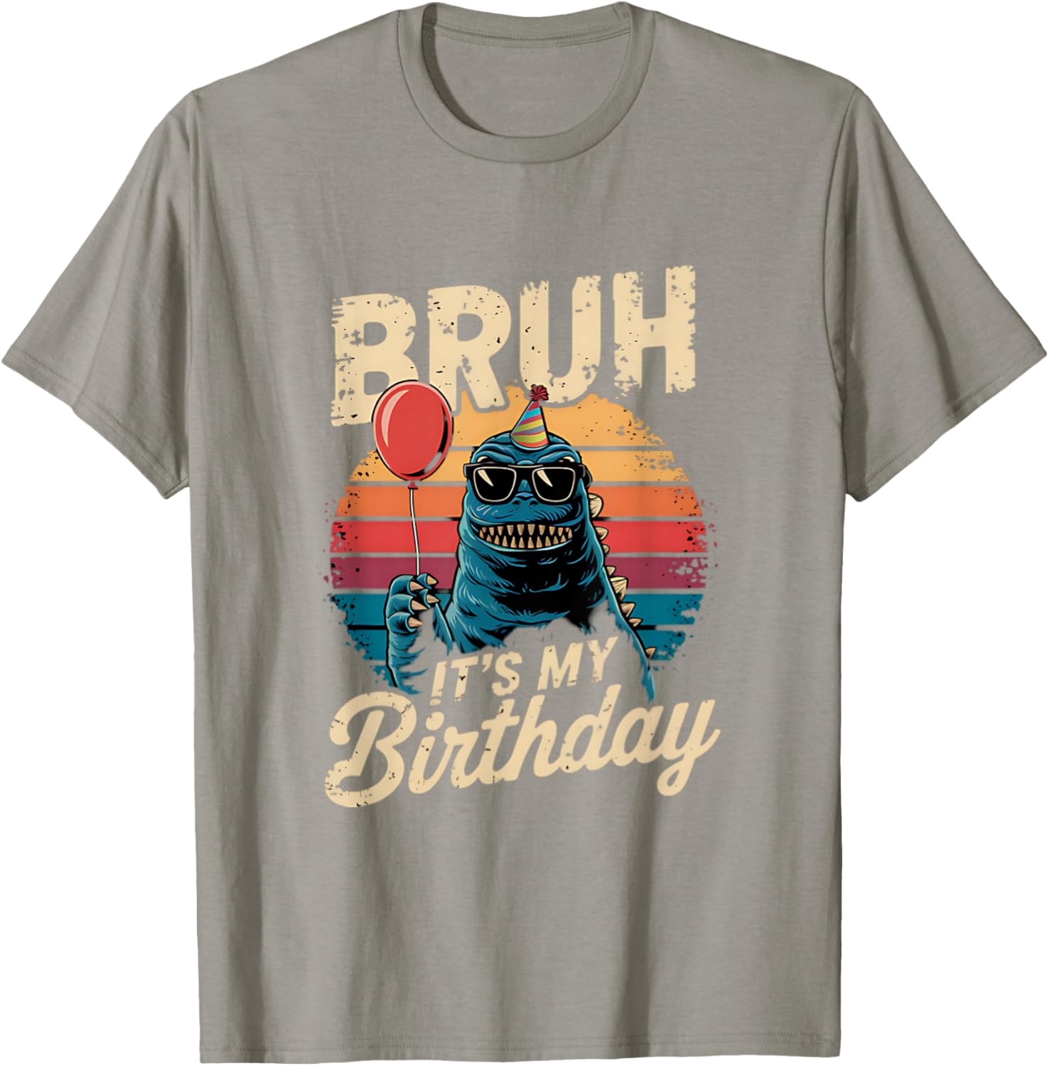 Birthday Kaiju Monster T-Shirt with Retro Sunset Adventure Design - 11