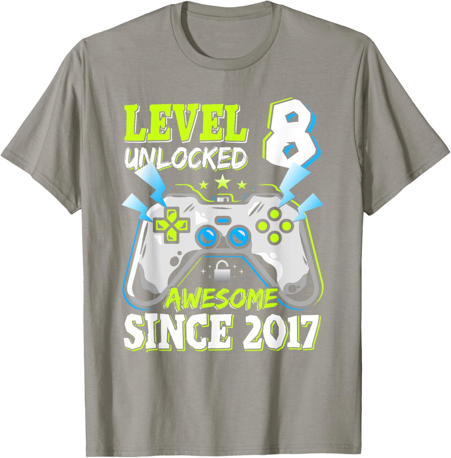 Level 8 Unlocked 2017 Video Game Birthday T-Shirt for Boys - 22