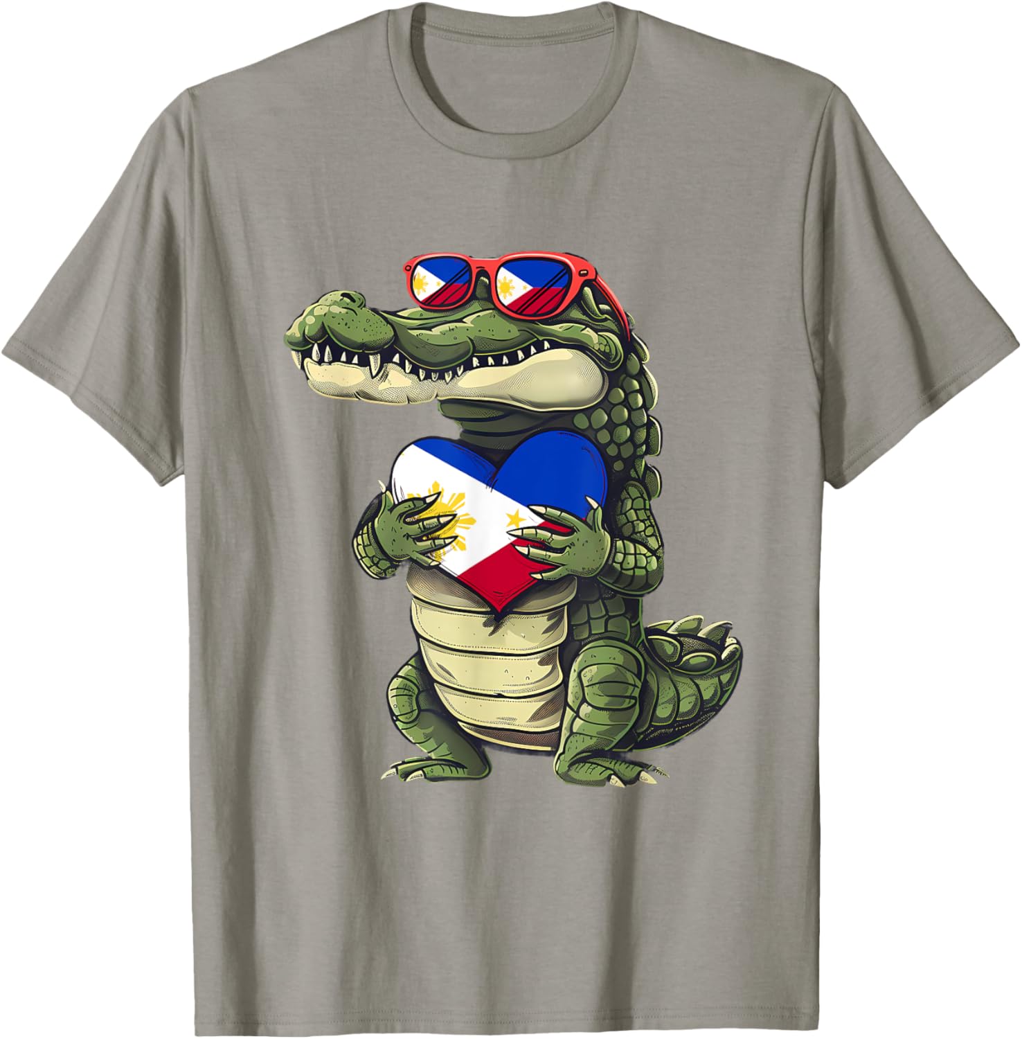 Philippines Crocodile Heart T-Shirt with Filipino Flag - Pilipinas Pride - 20