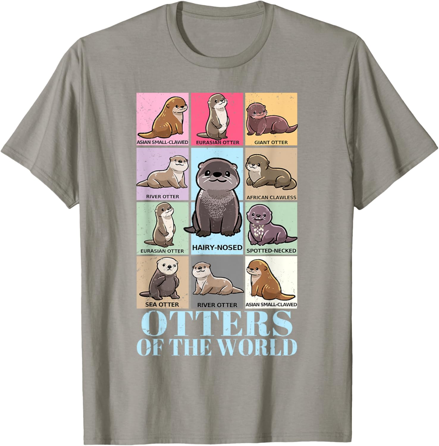 Otters of the World Vintage Sea Otter T-Shirt for Kids and Adults - 21