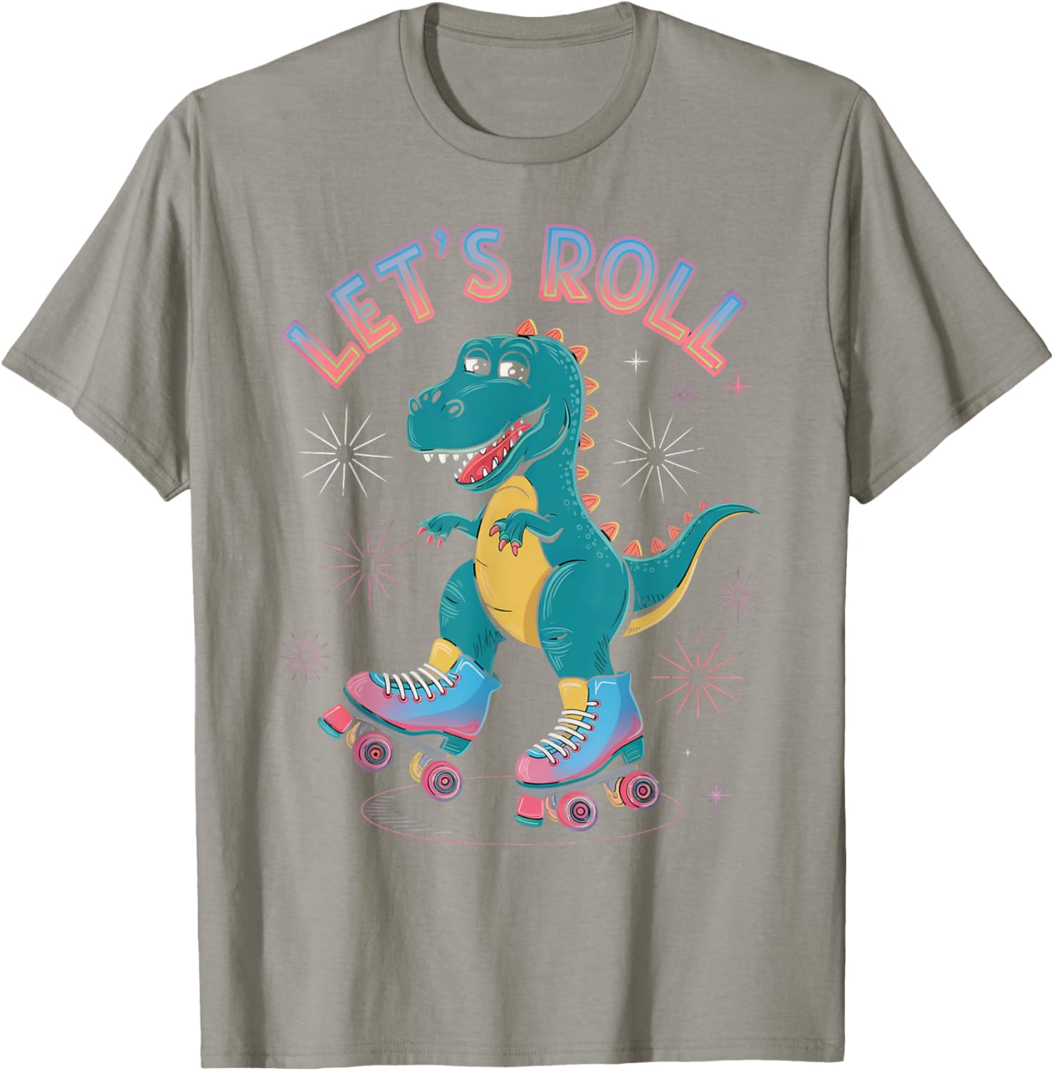 Dinosaur Roller Skates Women's T-Shirt Perfect for Roller Skating Parties - 13
