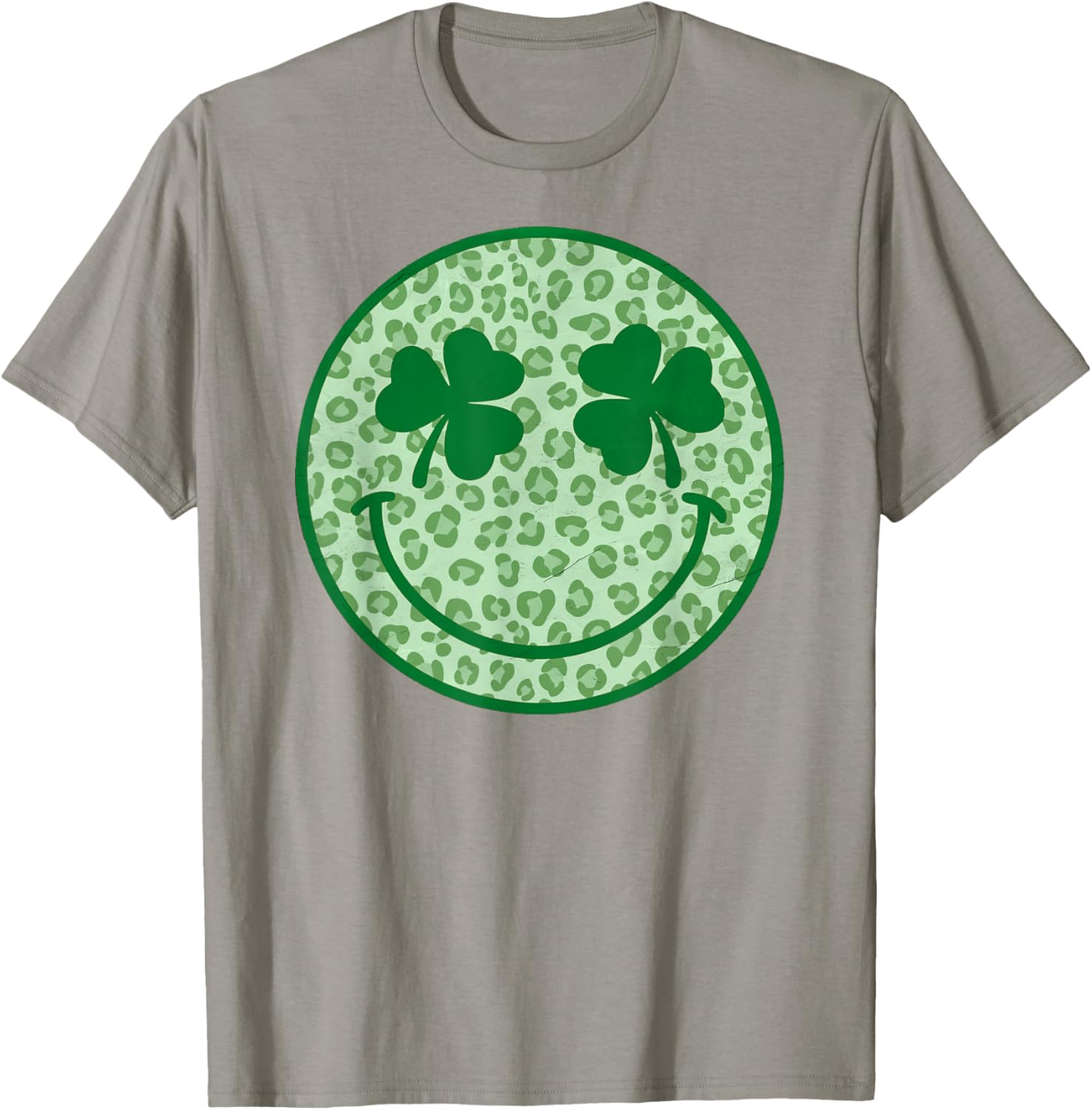 Smile Happy St Patricks Day Retro Shamrock Leopard T-Shirt for Fun Style - 22