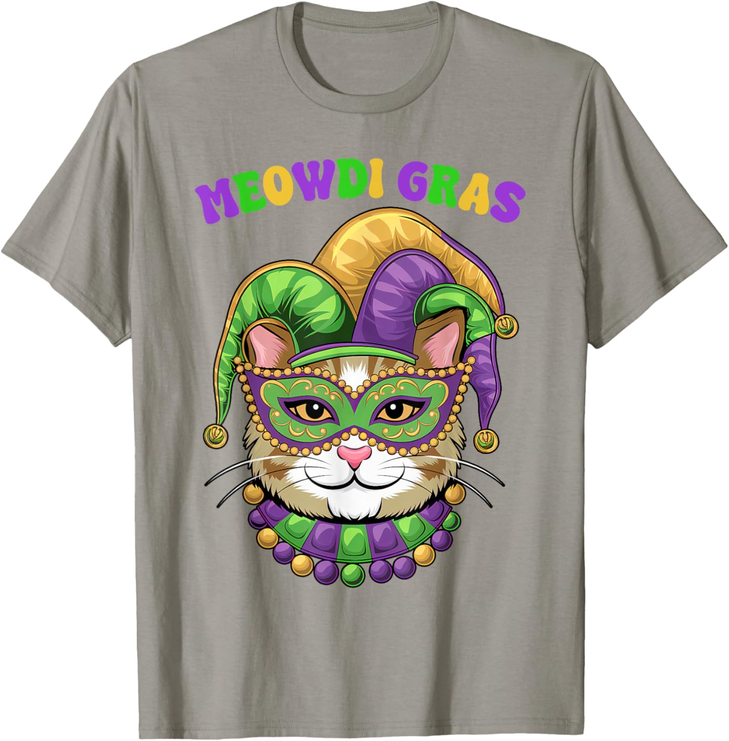 Meowdi Gras Mardi Gras Cat Lover T-Shirt New Orleans Style Fun Apparel - 4