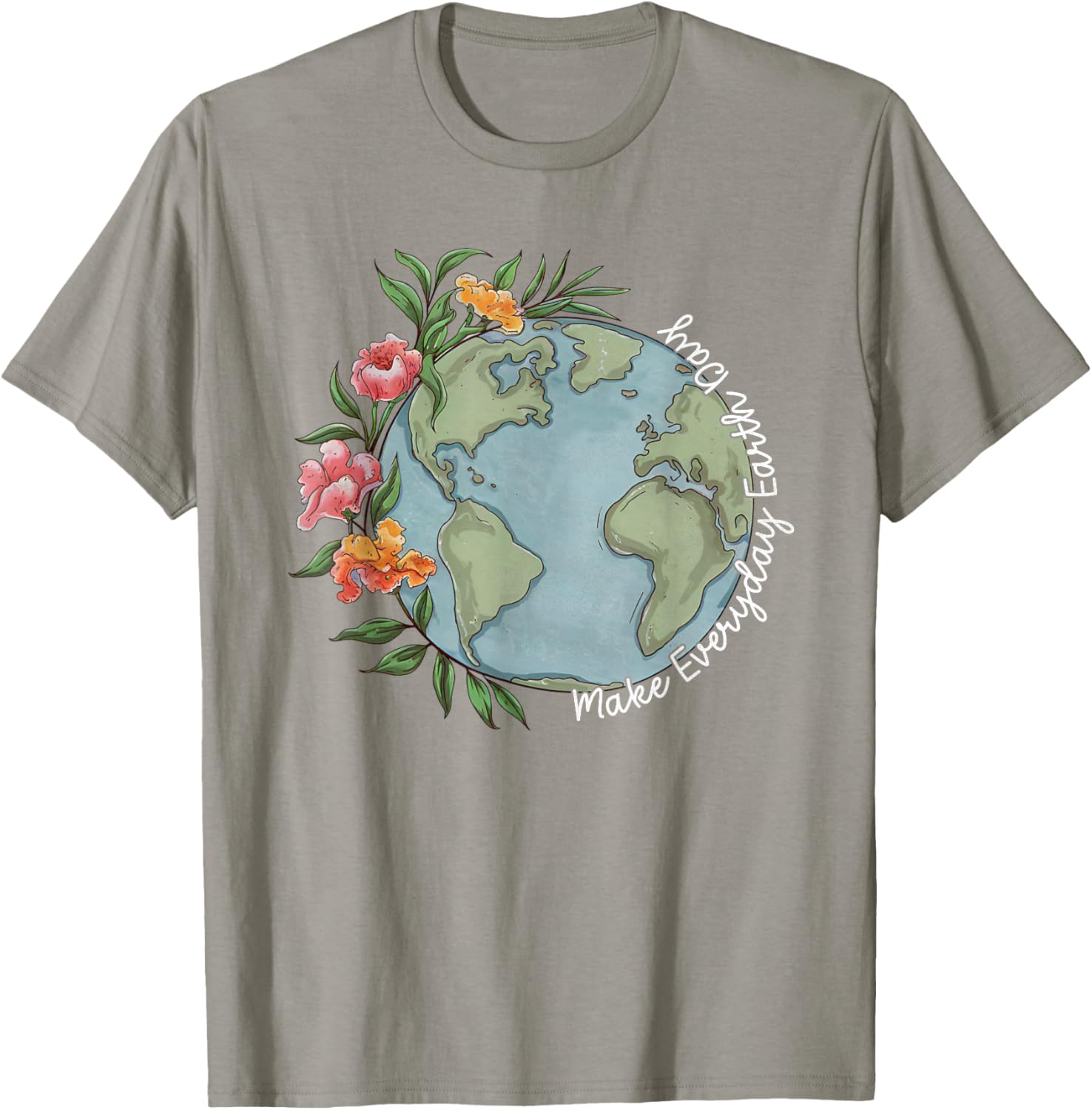 Beautiful Floral Planet T-Shirt for Everyday Earth Day Celebration - 20