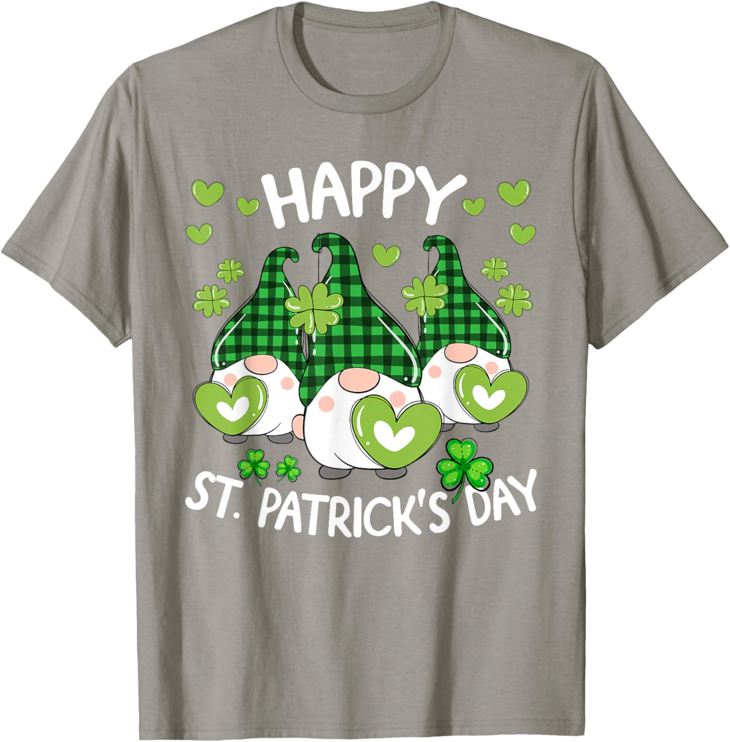 Happy St Patricks Day Gnome Shamrock T-Shirt for Women and Kids - 7