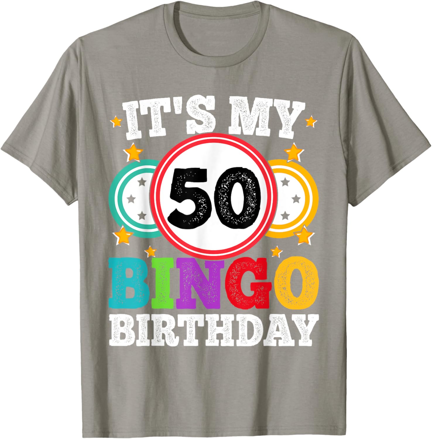 Funny 50th Birthday Bingo T-Shirt for Men and Women Gift Idea - 4