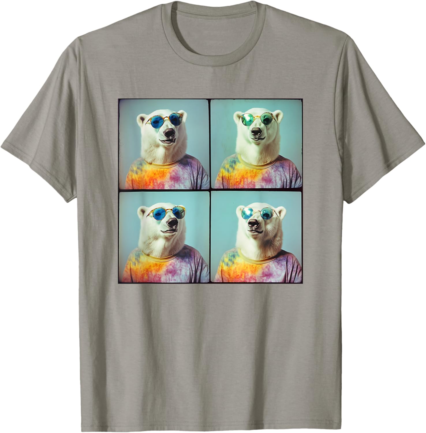 Colorful Tie Dye Polar Bear T-Shirt for Unique Hippie Style Fun - 23