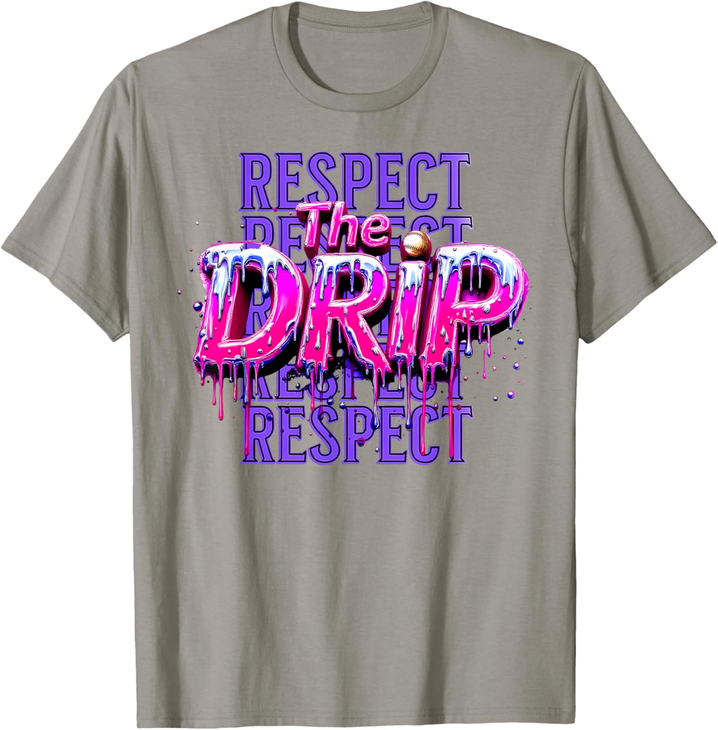 Respect The Drip Baseball Ice Cream Drip T-Shirt for Cool Style - 4