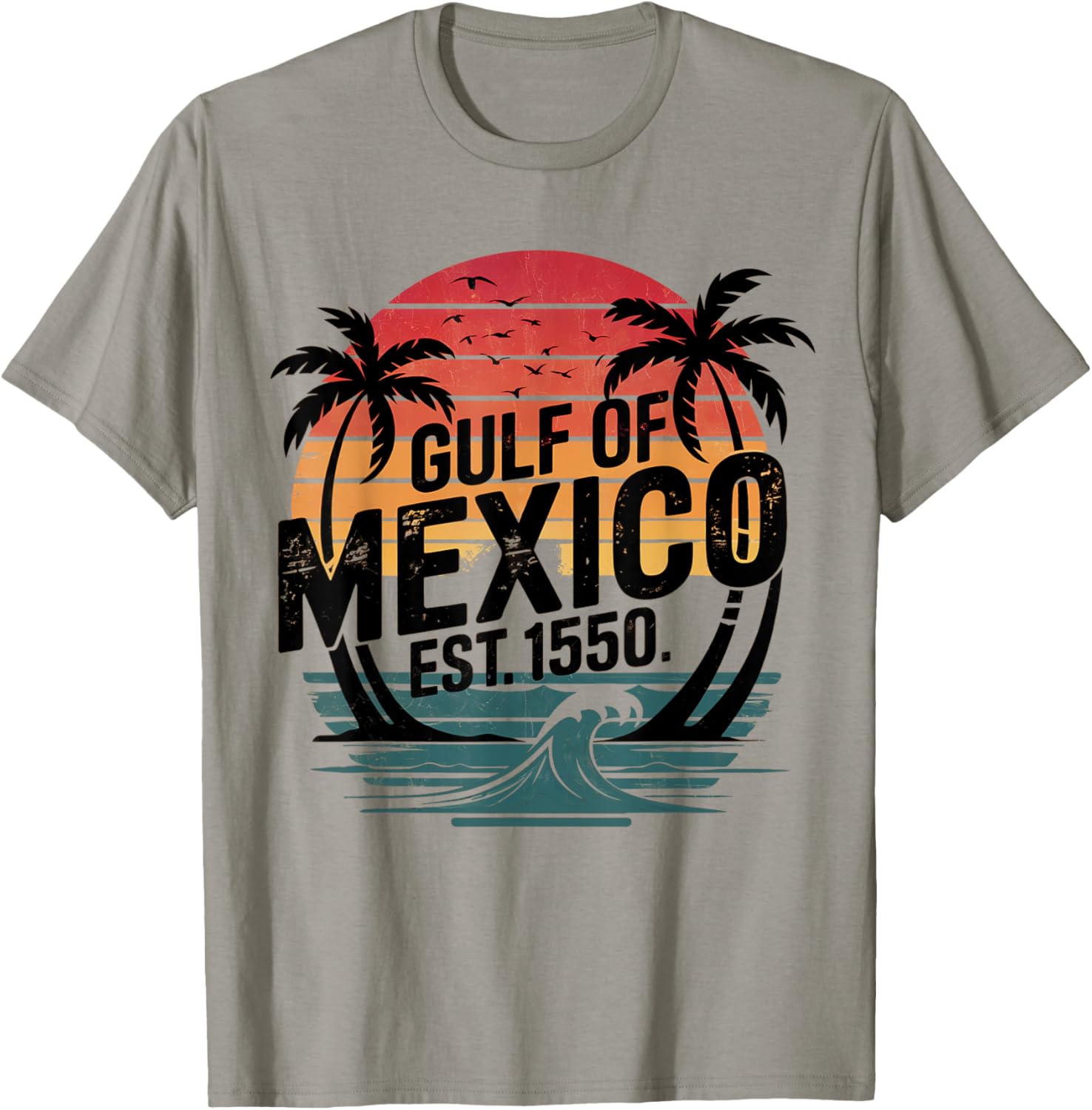 Retro Vintage Gulf of Mexico Women's Beach T-Shirt Established 1550 - 7