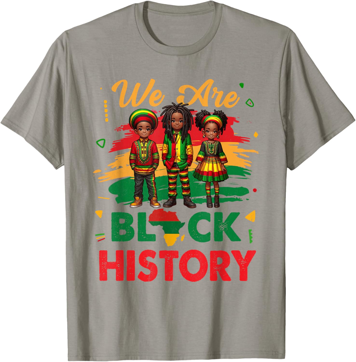 Black History Month Map T-Shirt for African Kids Boys and Girls - 27