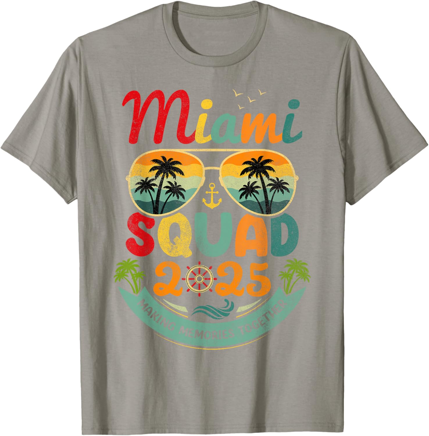Miami Squad 2025 Vintage Beach Vacation T-Shirt for Group Fun - 8